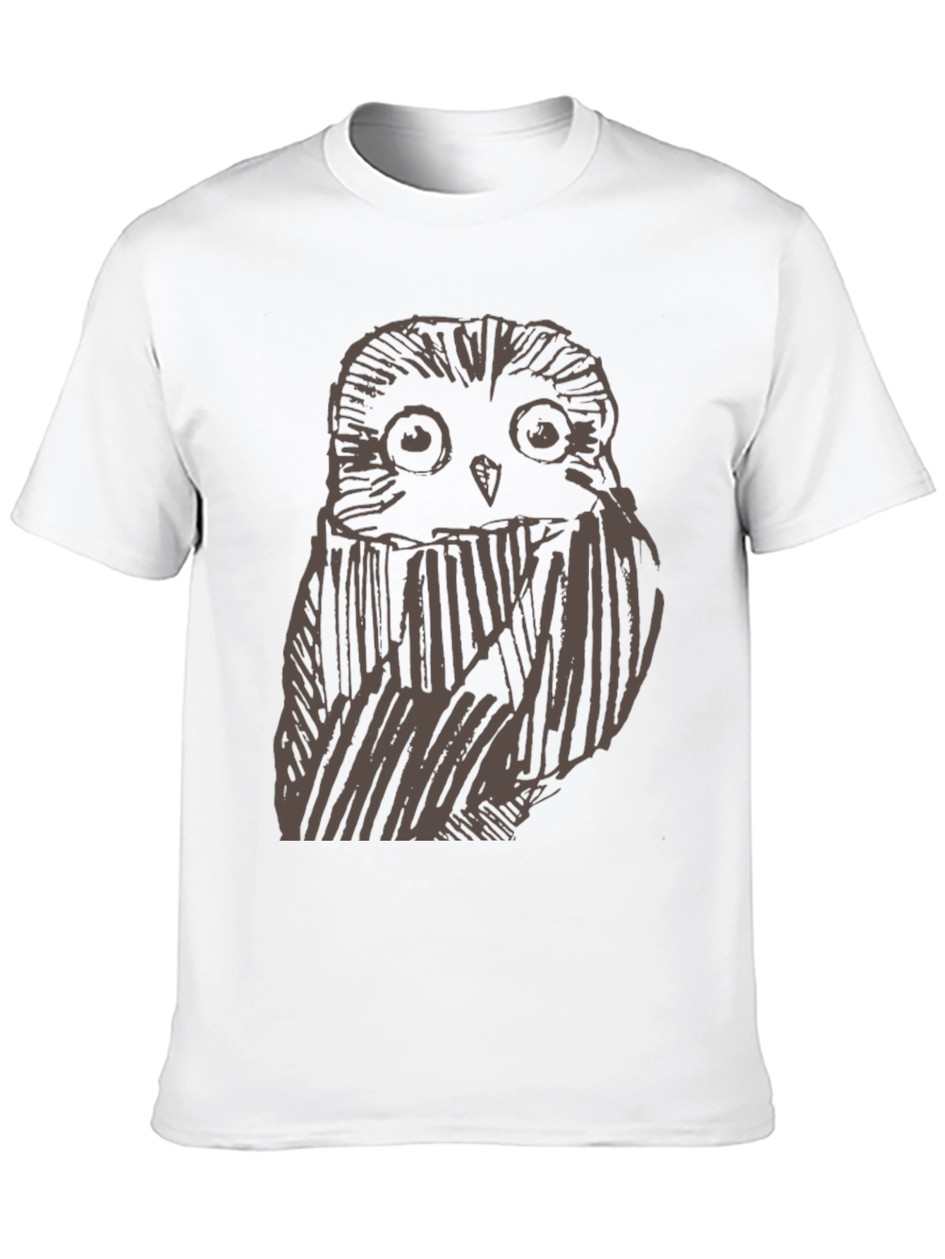 Mens Owl Graphic Print Black T-Shirt