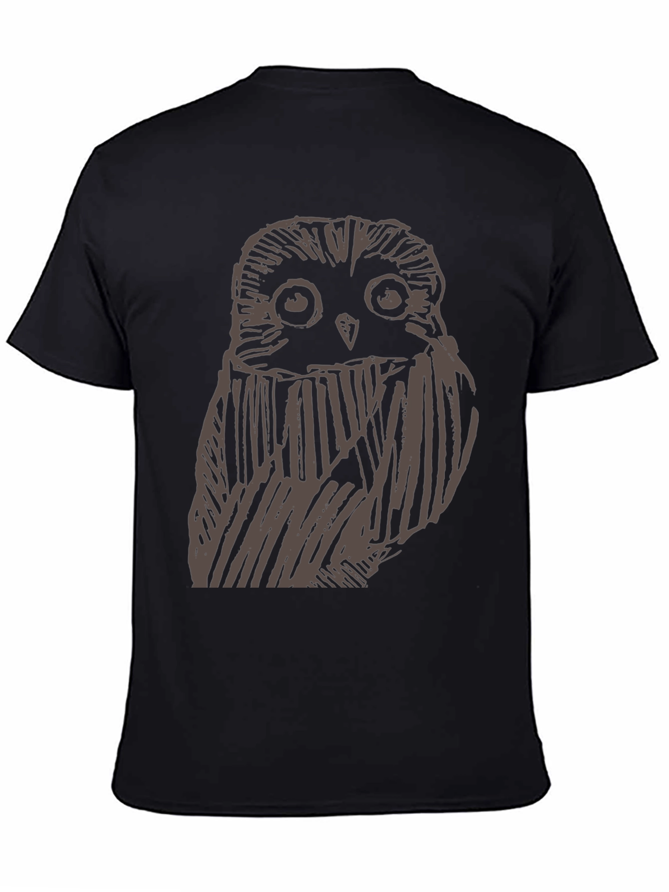 Mens Owl Graphic Print Black T-Shirt