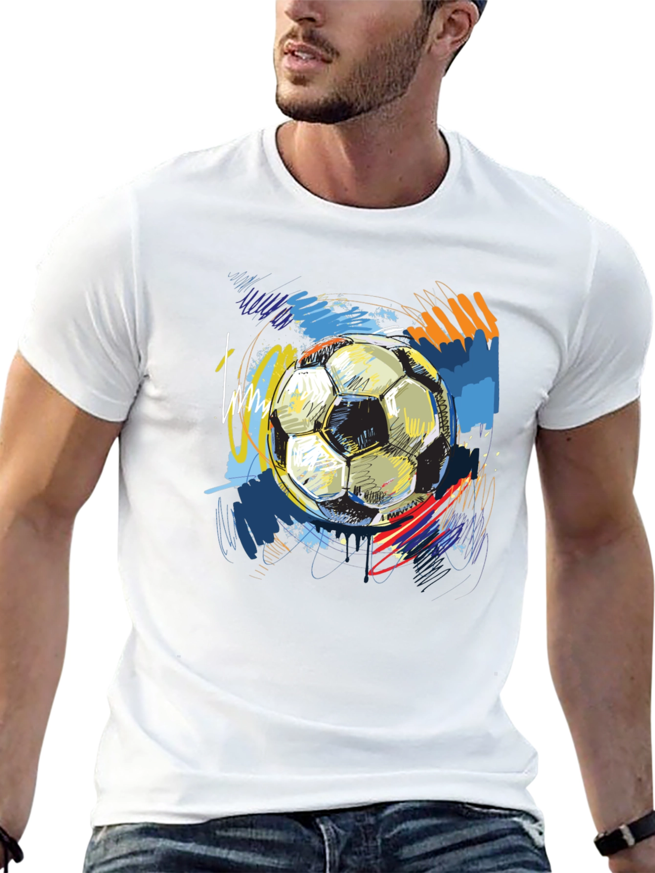 Soccer Ball Art T-Shirt - Unique Graphic Tee
