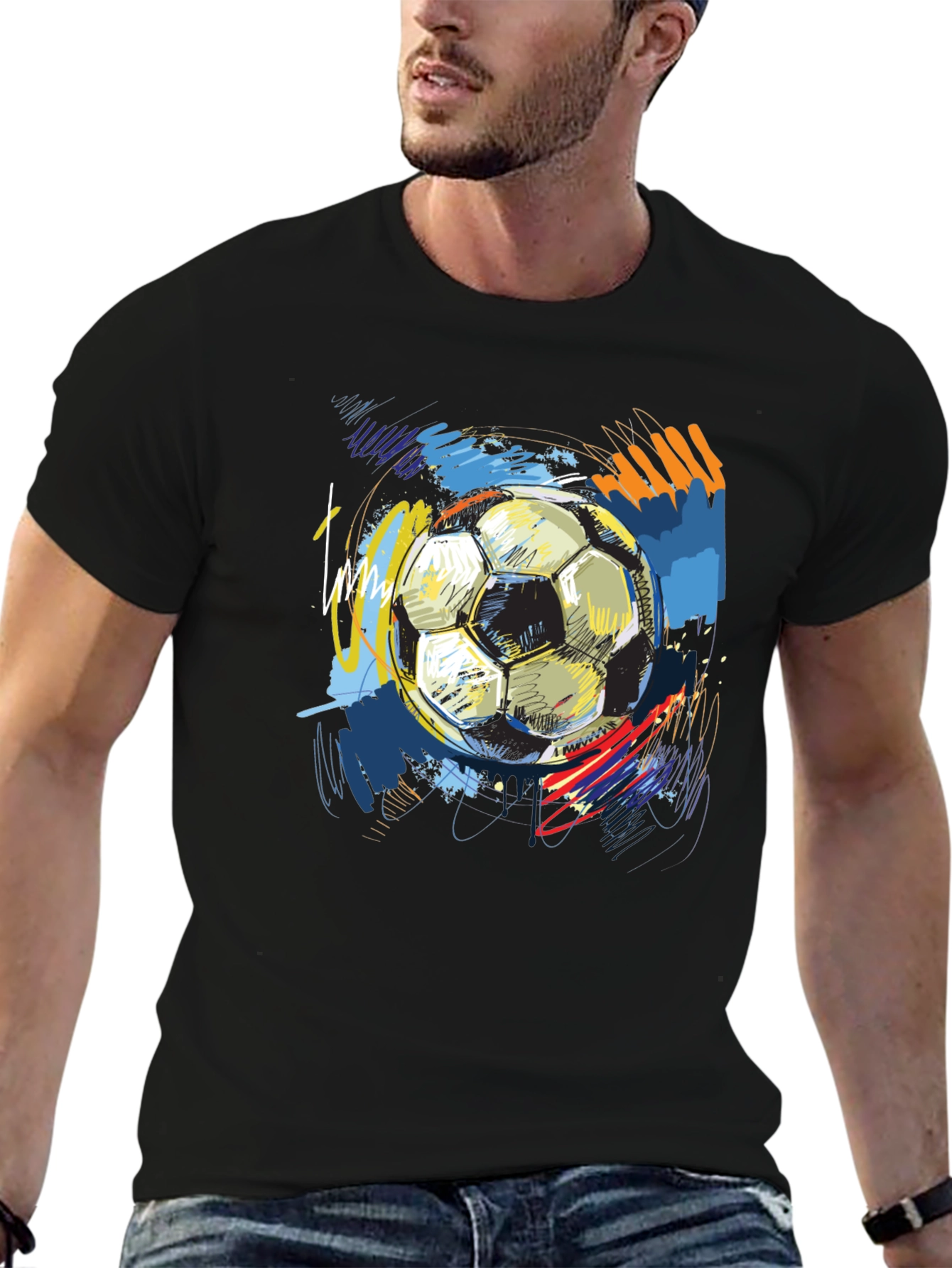 Soccer Ball Art T-Shirt - Unique Graphic Tee