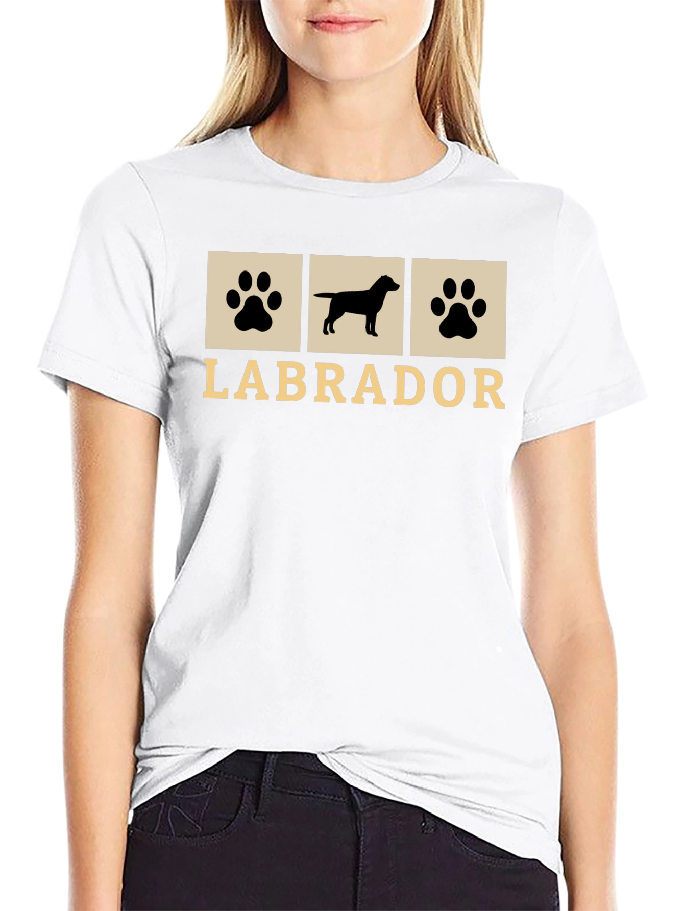 Labrador Dog Paw Print Graphic T-Shirt
