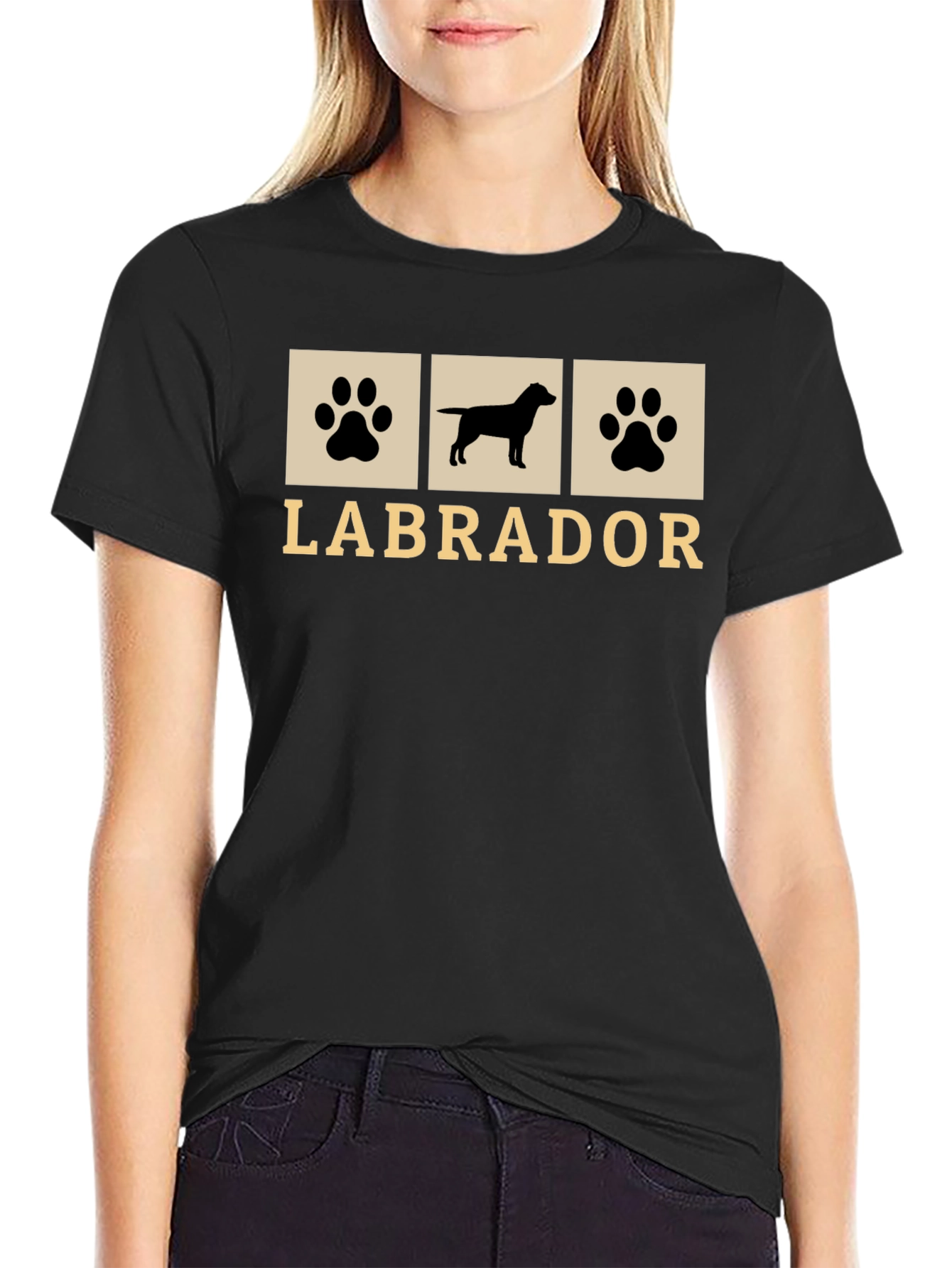 Labrador Dog Paw Print Graphic T-Shirt