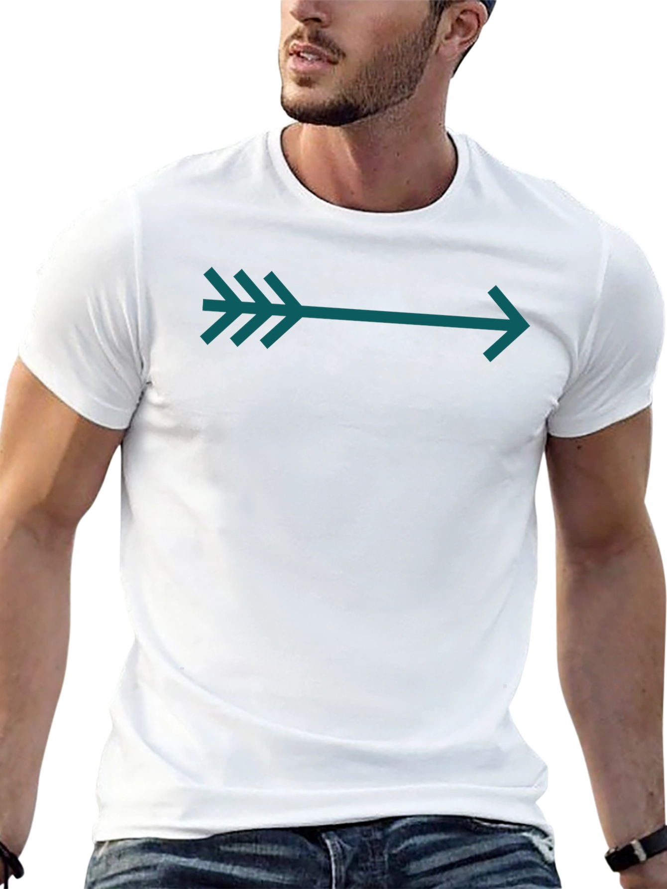 Arrow Graphic Tee - Teal on Black