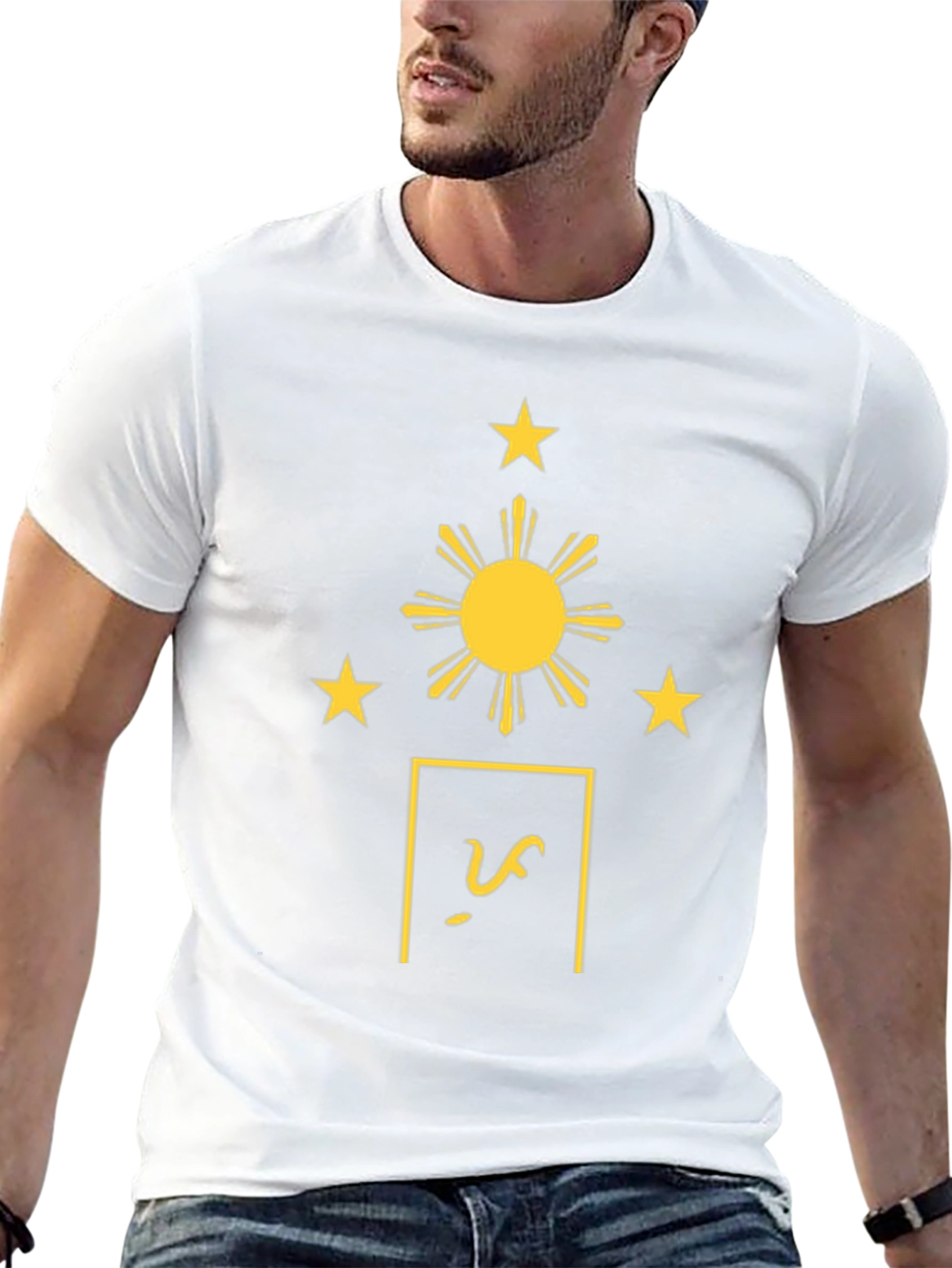 Philippines Flag Inspired Black T-Shirt