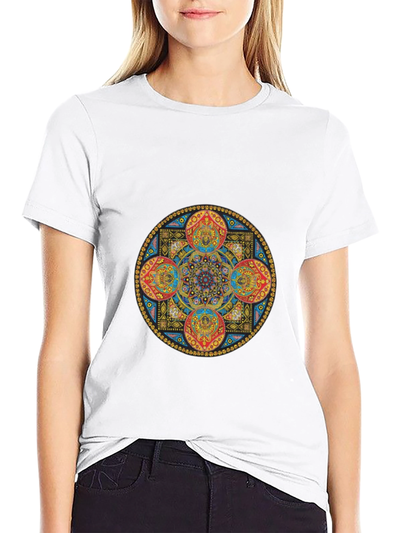 Mandala Art Graphic Black T-Shirt