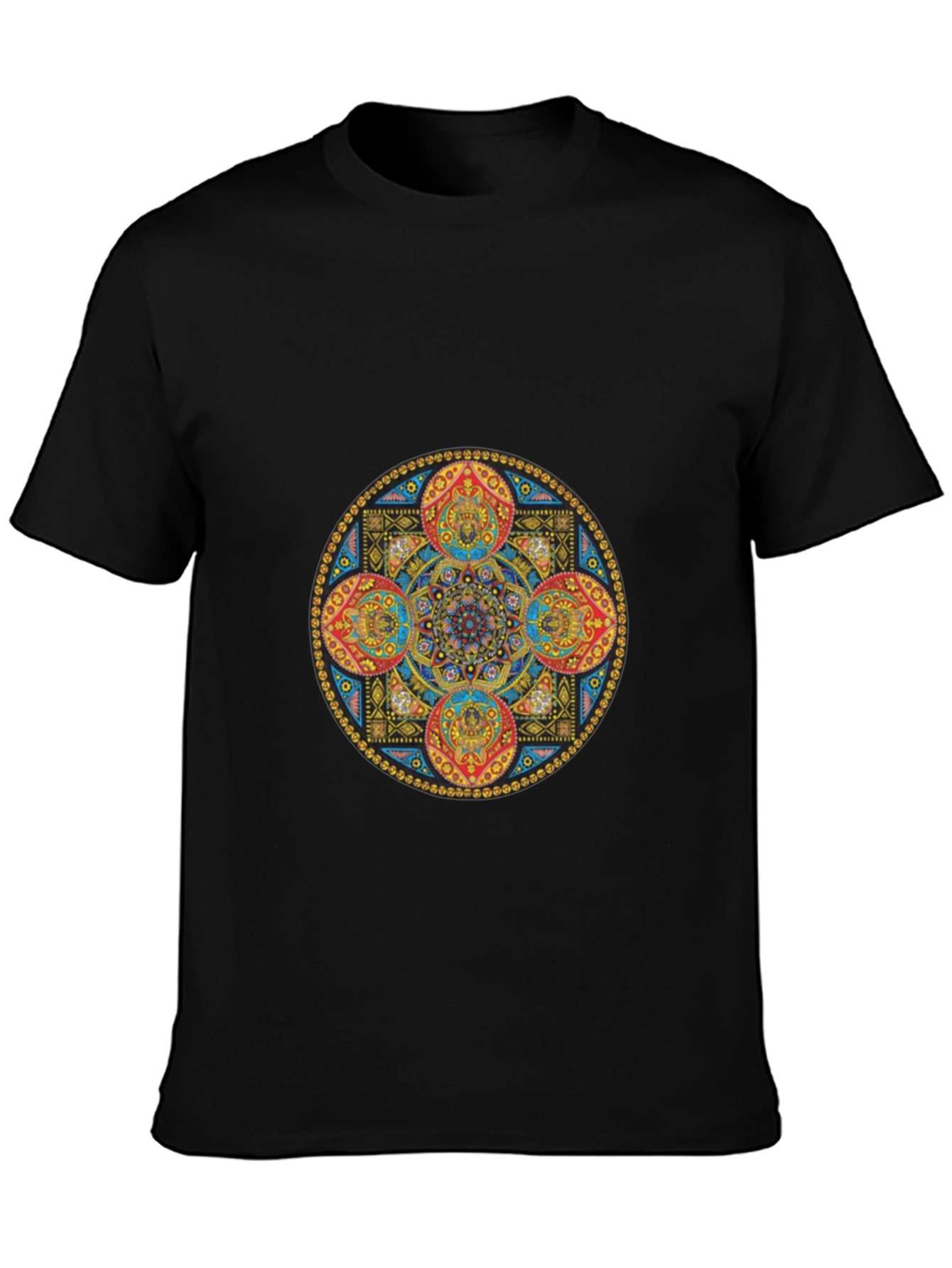 Mandala Art Graphic Black T-Shirt