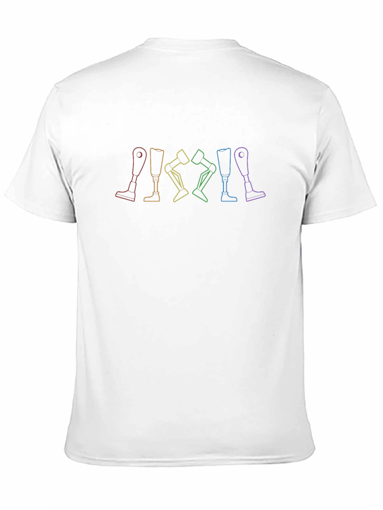 Rainbow Prosthetic Leg Line Art Black Tee