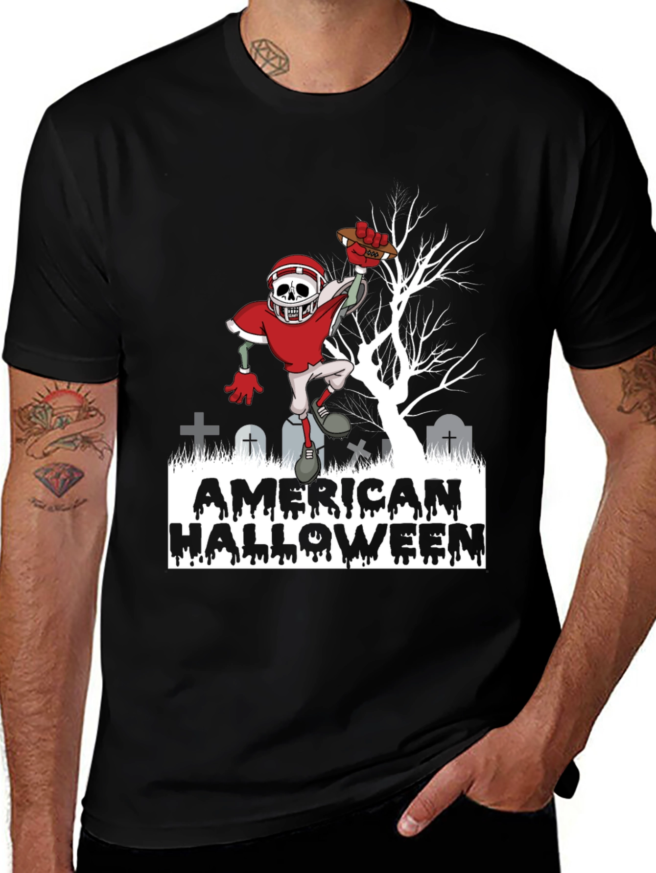 American Halloween Football Zombie T-Shirt