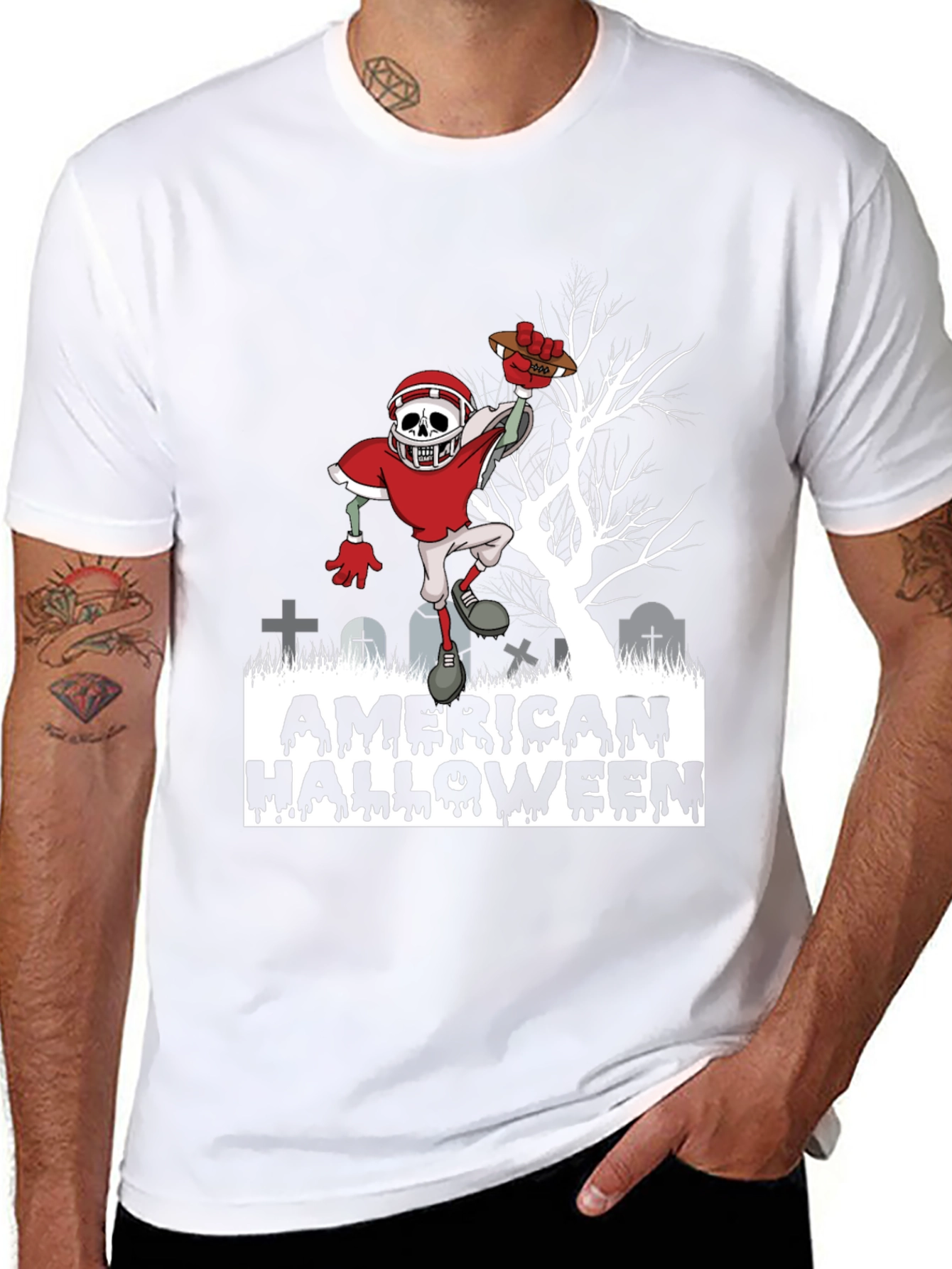 American Halloween Football Zombie T-Shirt