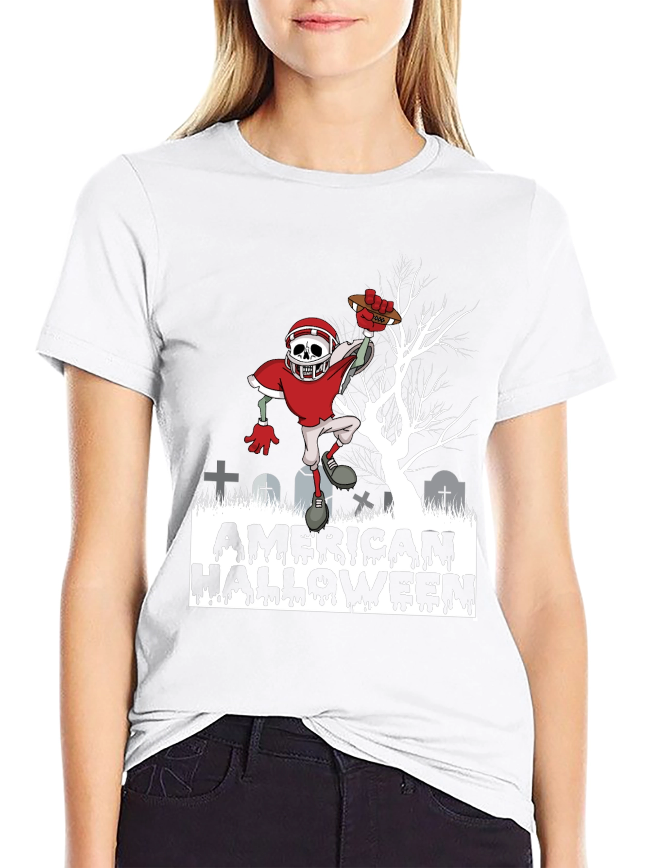American Halloween Football Zombie T-Shirt