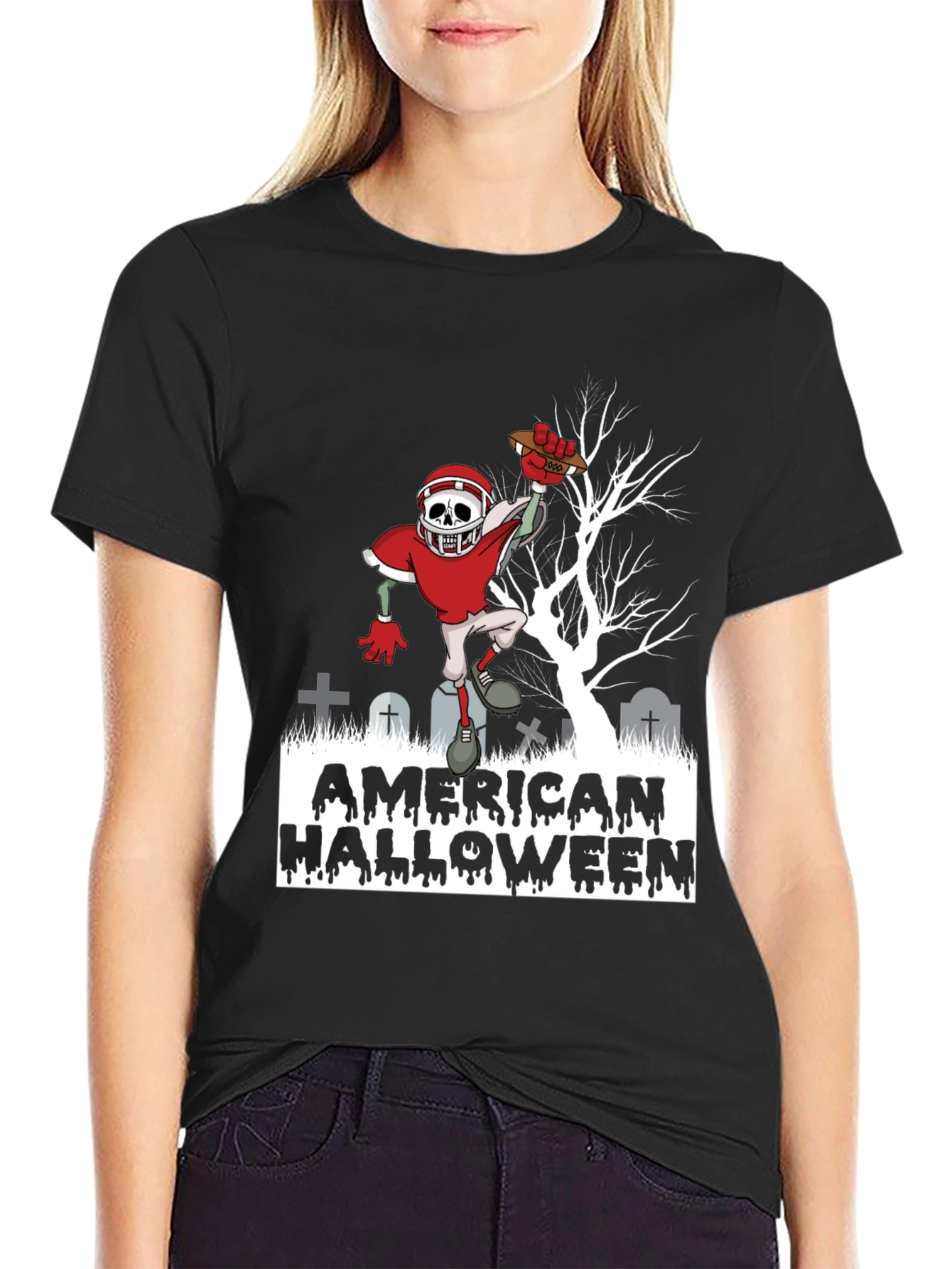 American Halloween Football Zombie T-Shirt