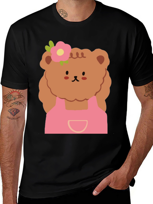 Cute Bear Graphic Tee - Black T-Shirt