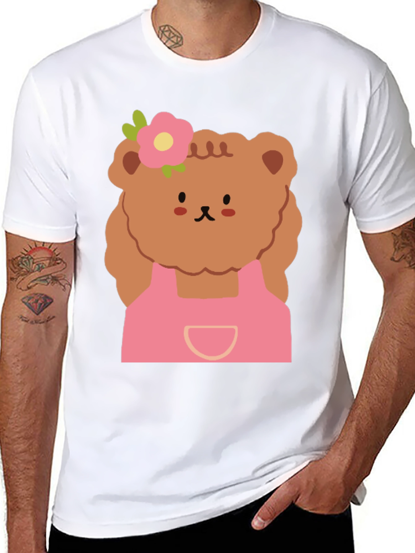 Cute Bear Graphic Tee - Black T-Shirt