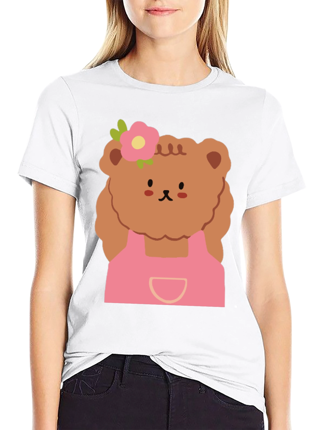 Cute Bear Graphic Tee - Black T-Shirt