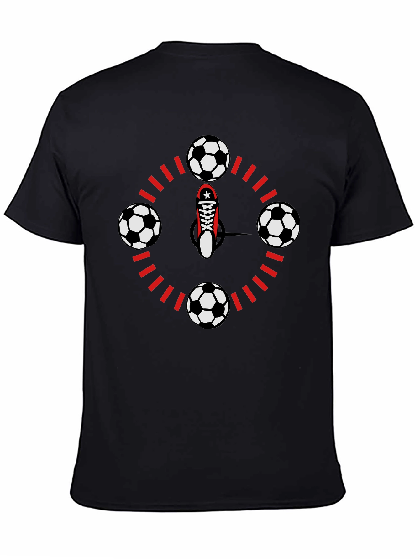 Soccer Time T-Shirt - Red & Black Graphic Tee