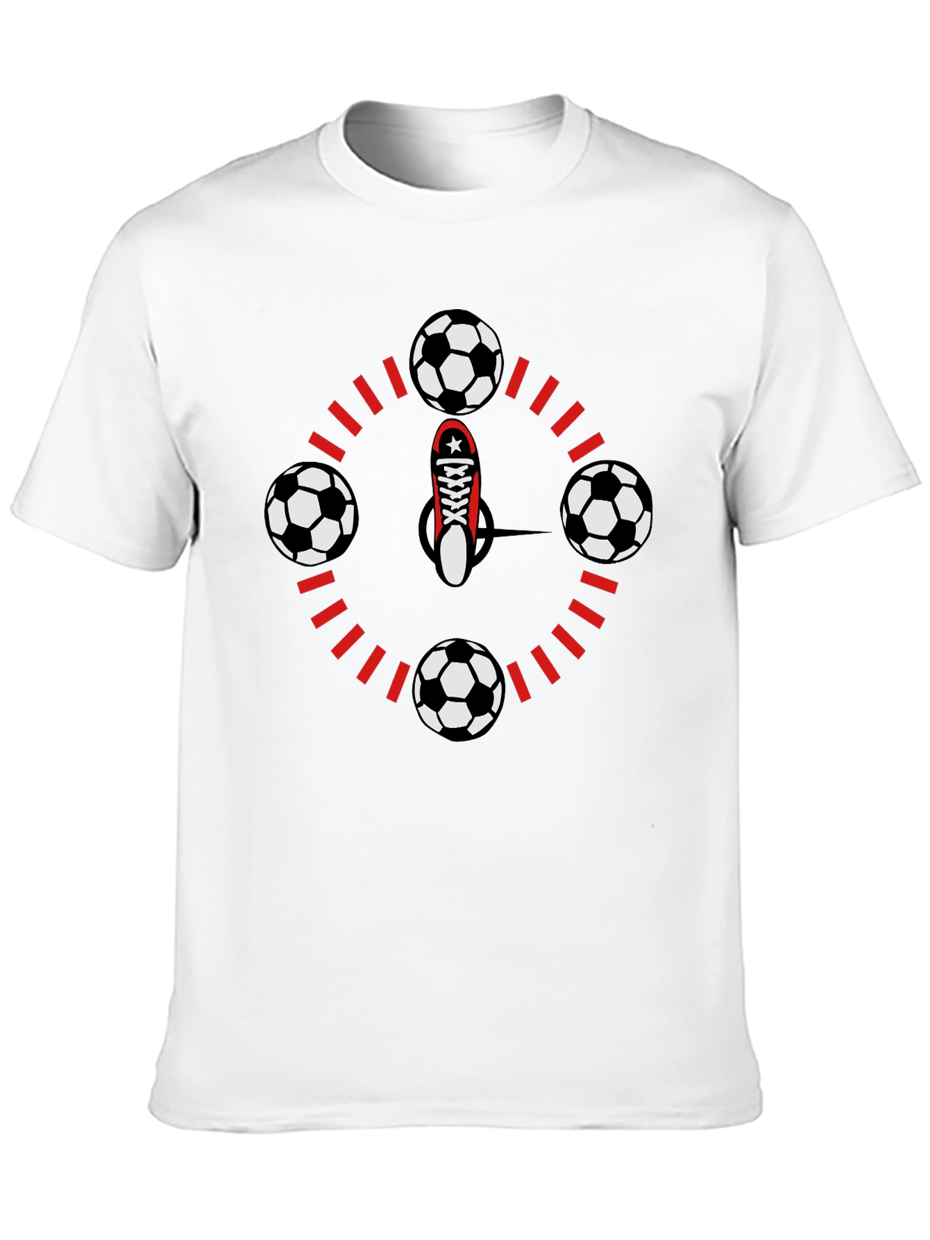 Soccer Time T-Shirt - Red & Black Graphic Tee