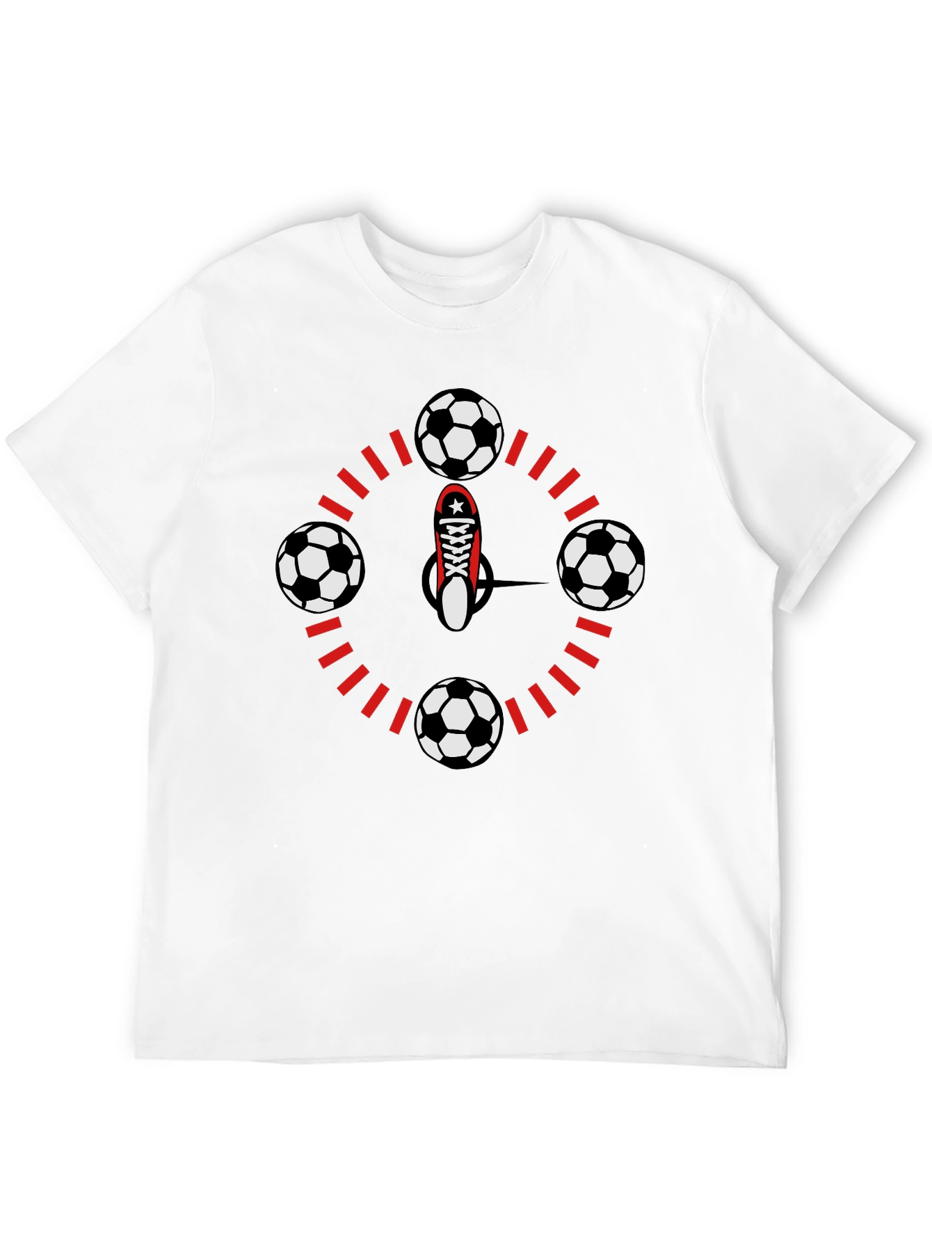 Soccer Time T-Shirt - Red & Black Graphic Tee