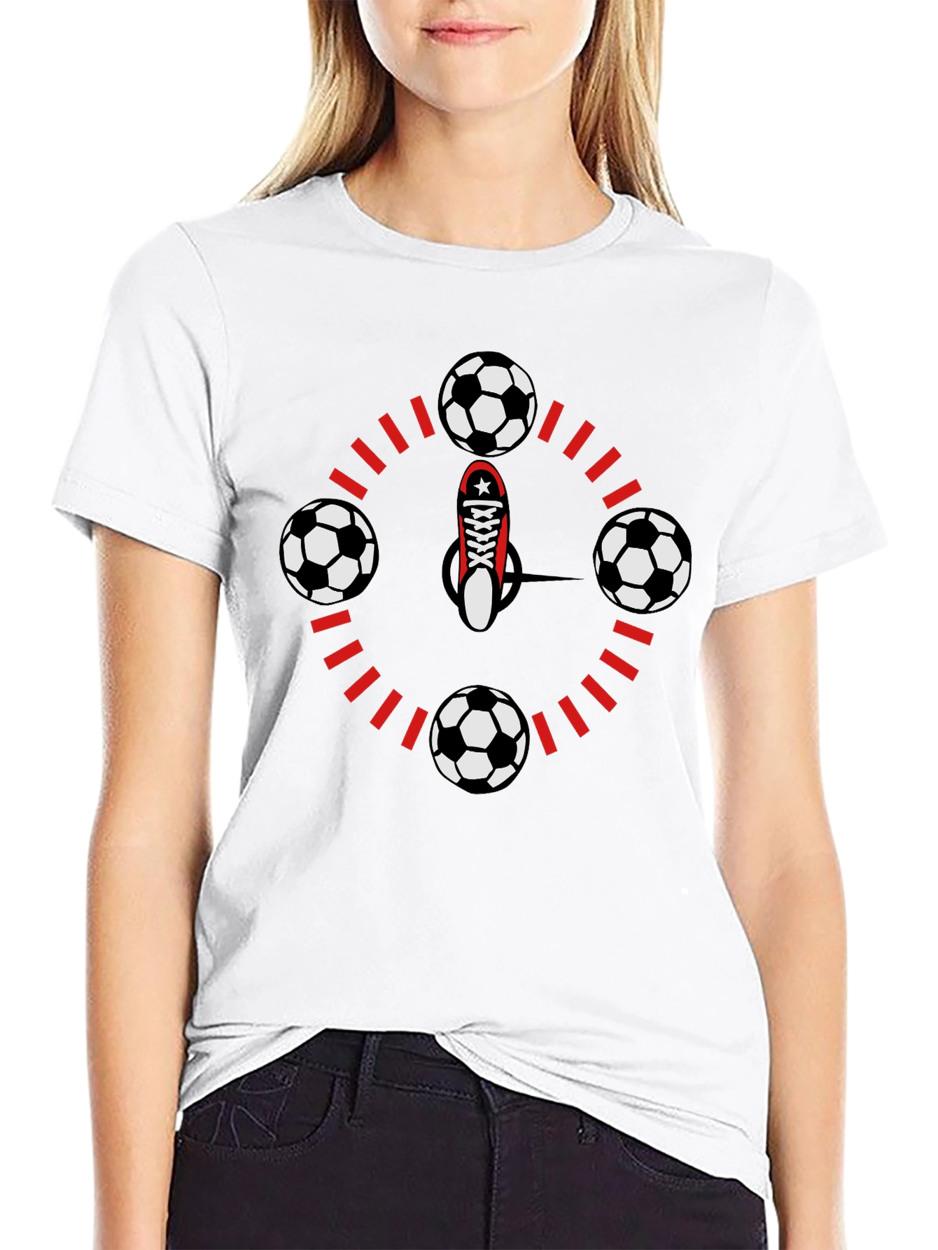 Soccer Time T-Shirt - Red & Black Graphic Tee