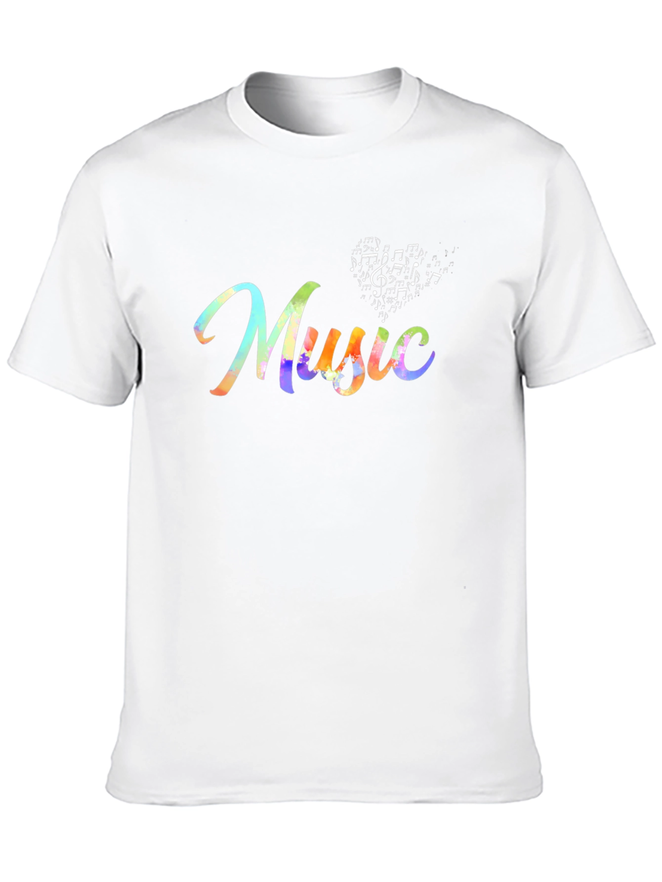 Music Note Heart Graphic Tee - Black