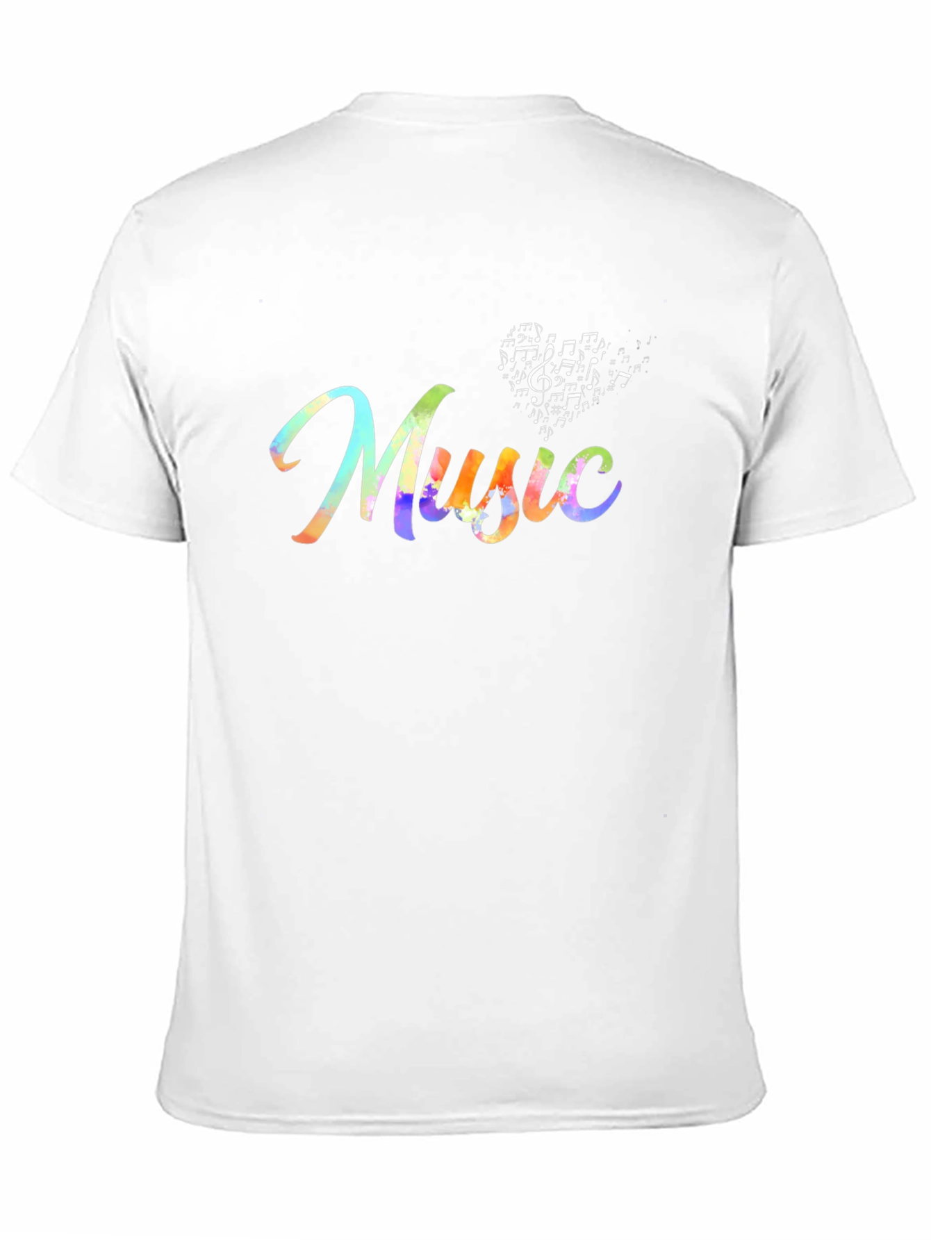 Music Note Heart Graphic Tee - Black