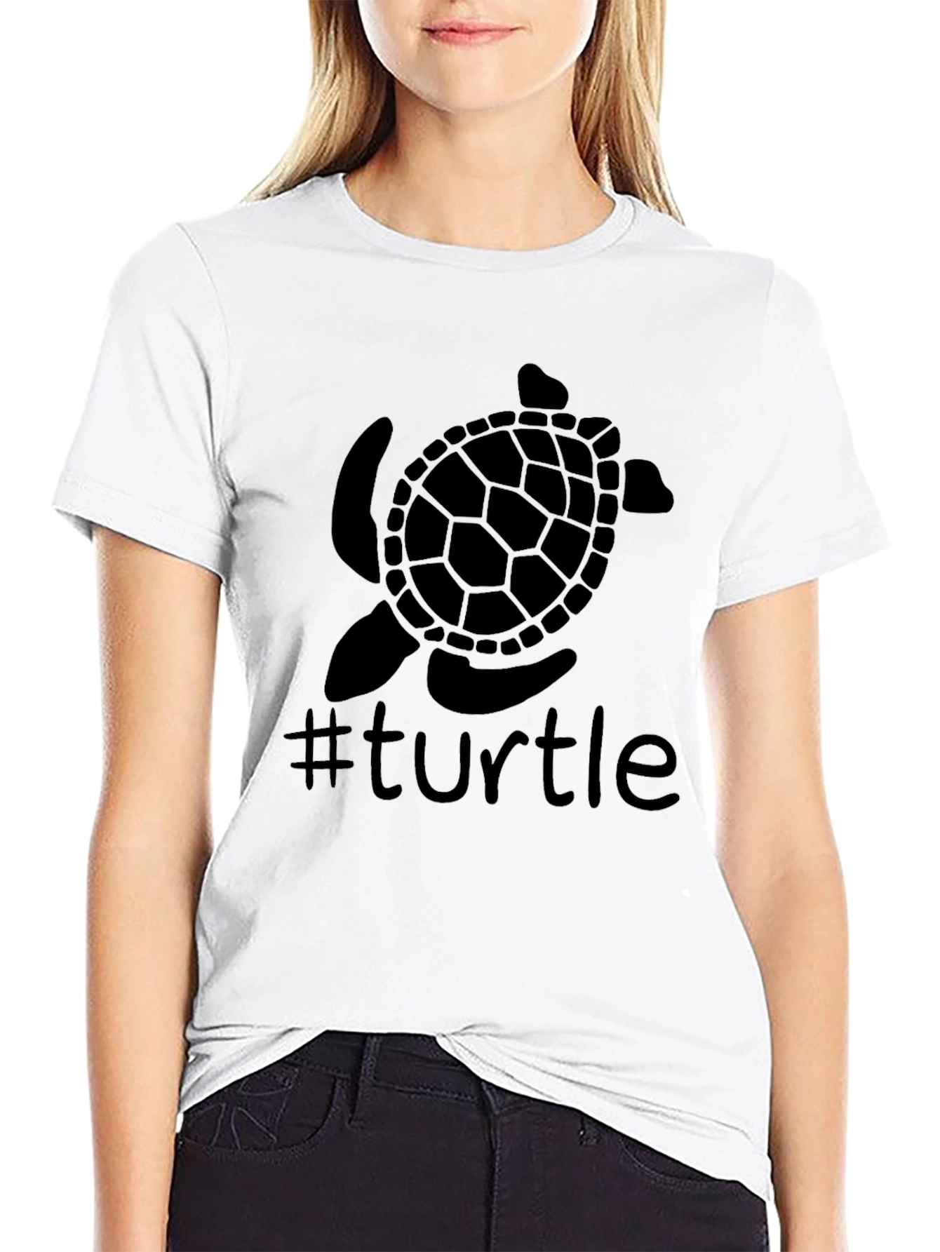 Turtle Graphic Tee - Trendy Black T-Shirt