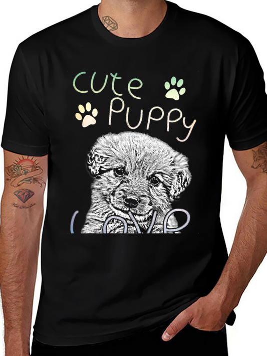Cute Puppy Graphic T-Shirt - Dog Lover Tee