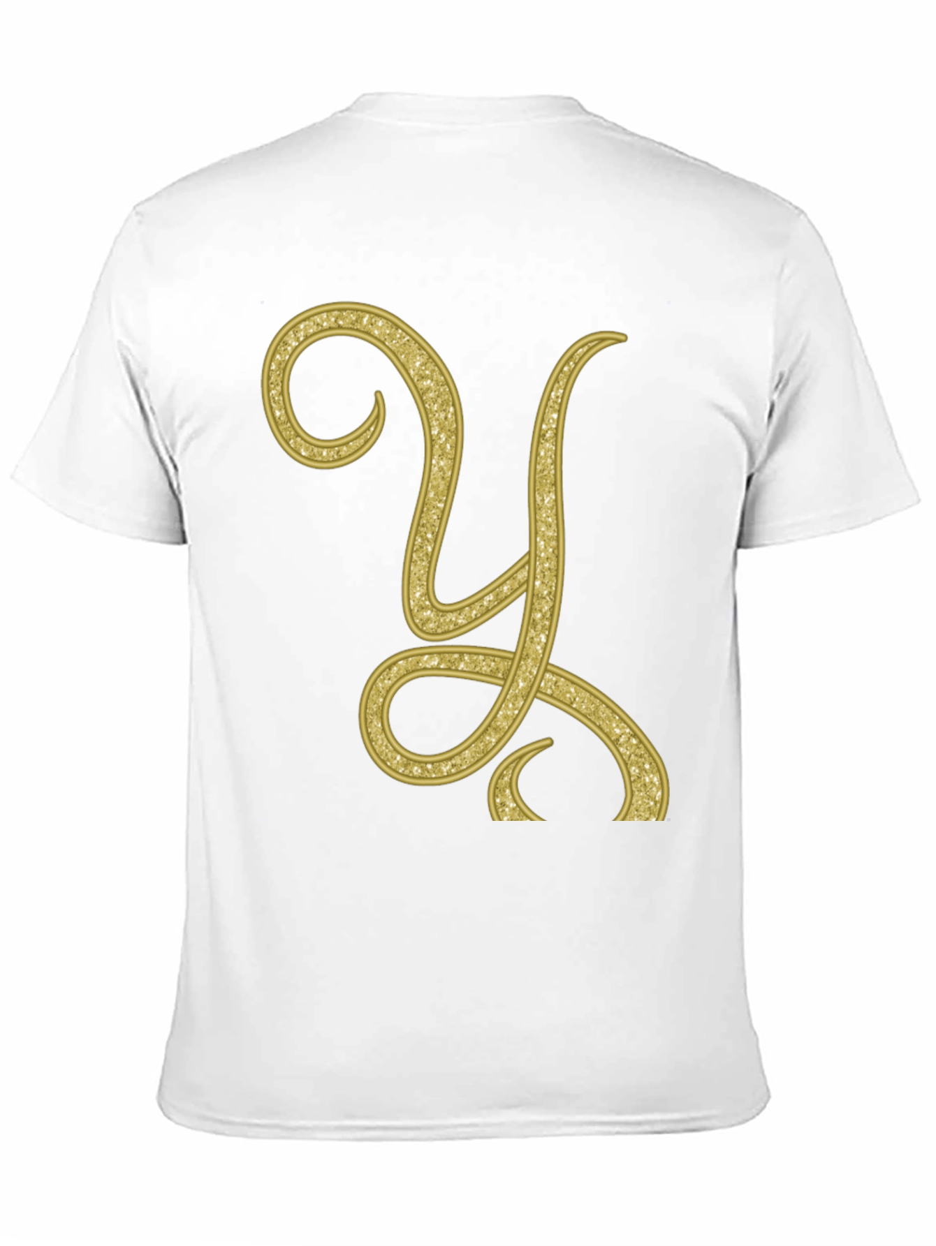 Gold Letter Y Black T-Shirt