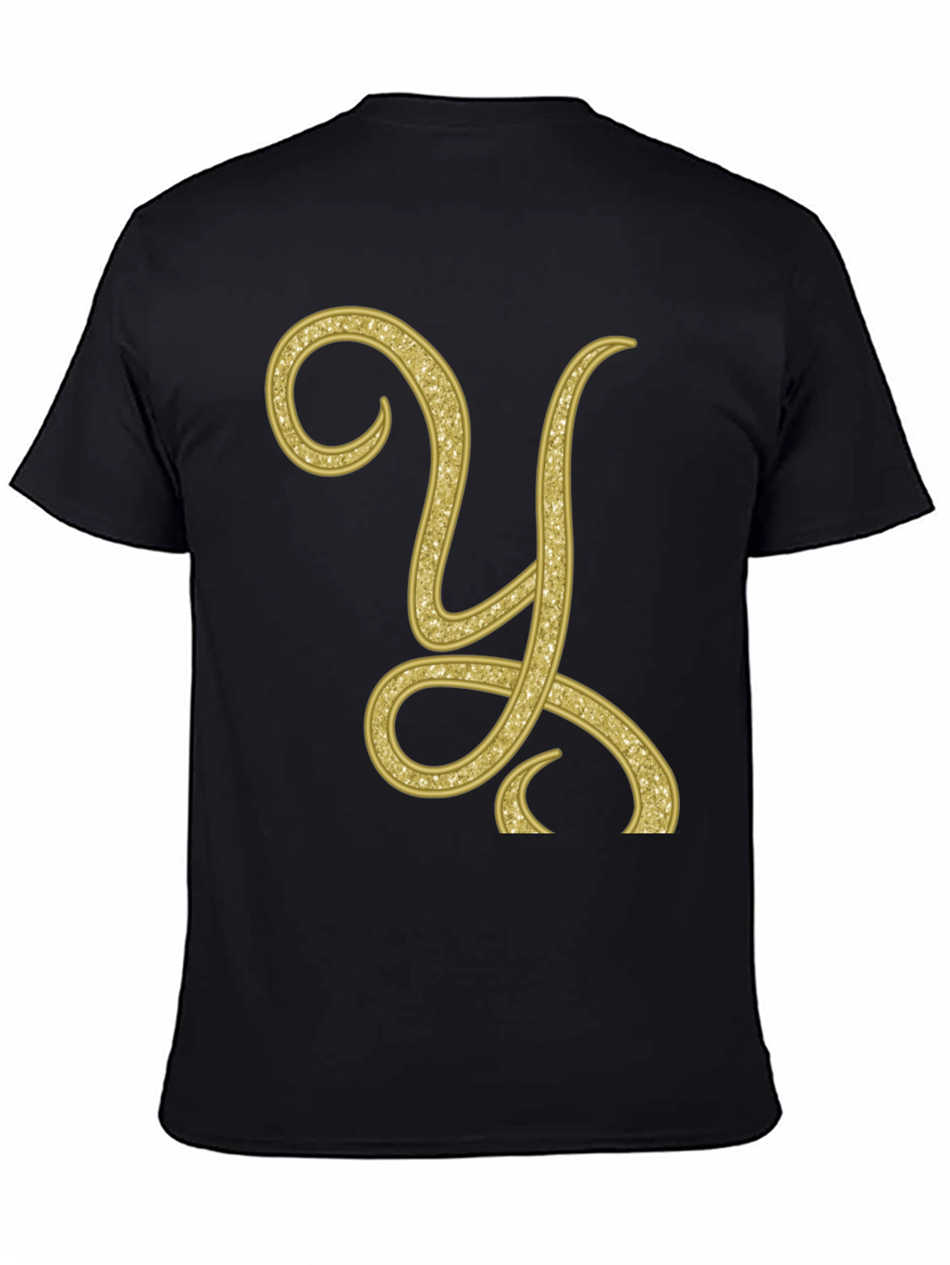 Gold Letter Y Black T-Shirt