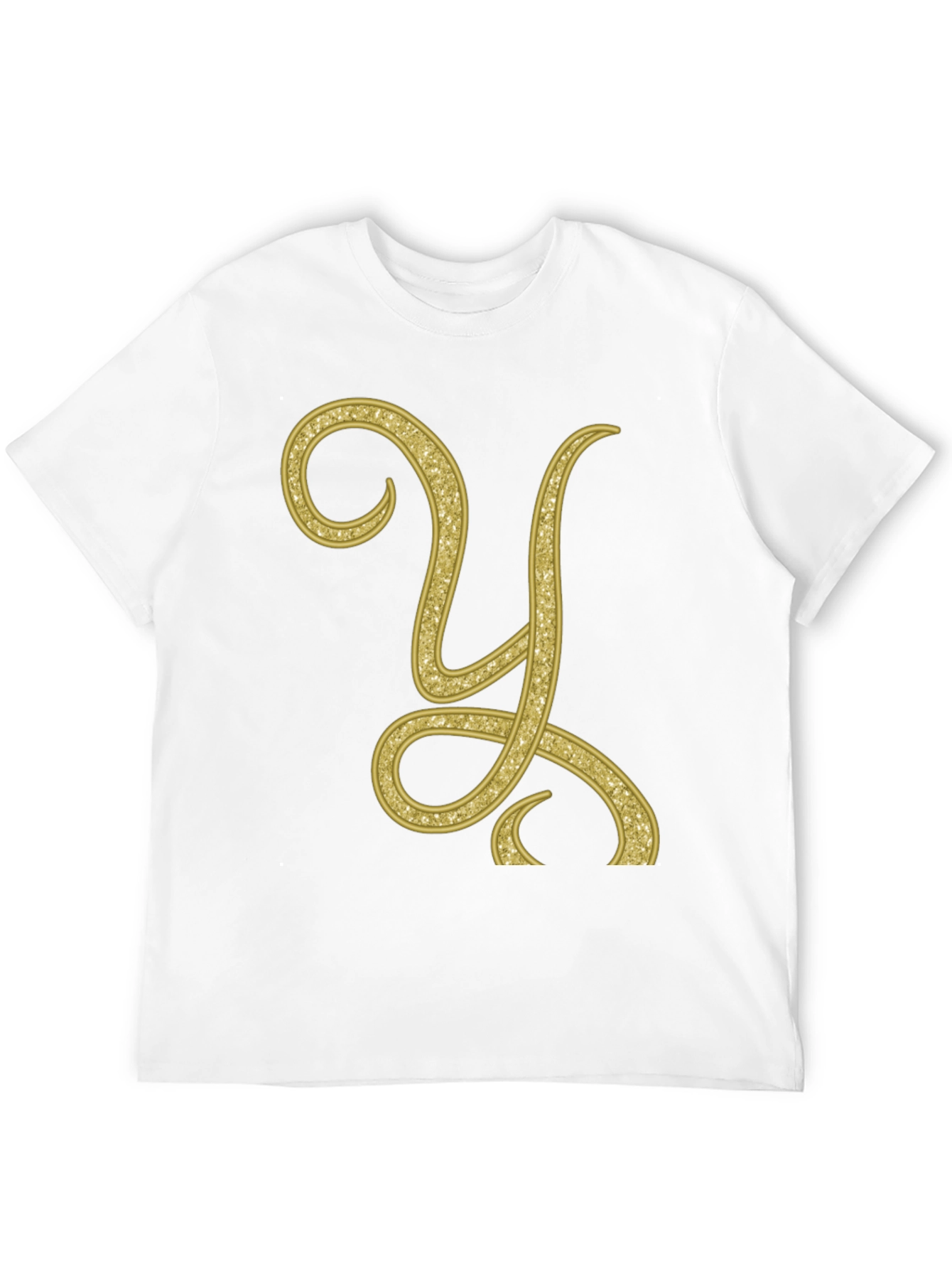 Gold Letter Y Black T-Shirt