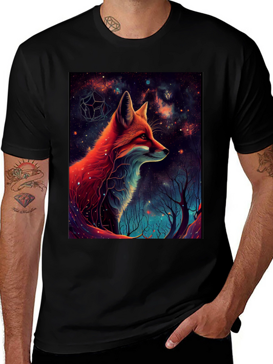 Cosmic Fox Graphic Tee - Mens Black T-Shirt