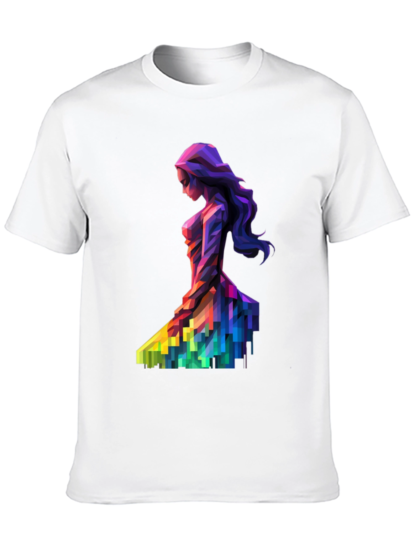 Abstract Geometric Woman Print Black T-Shirt
