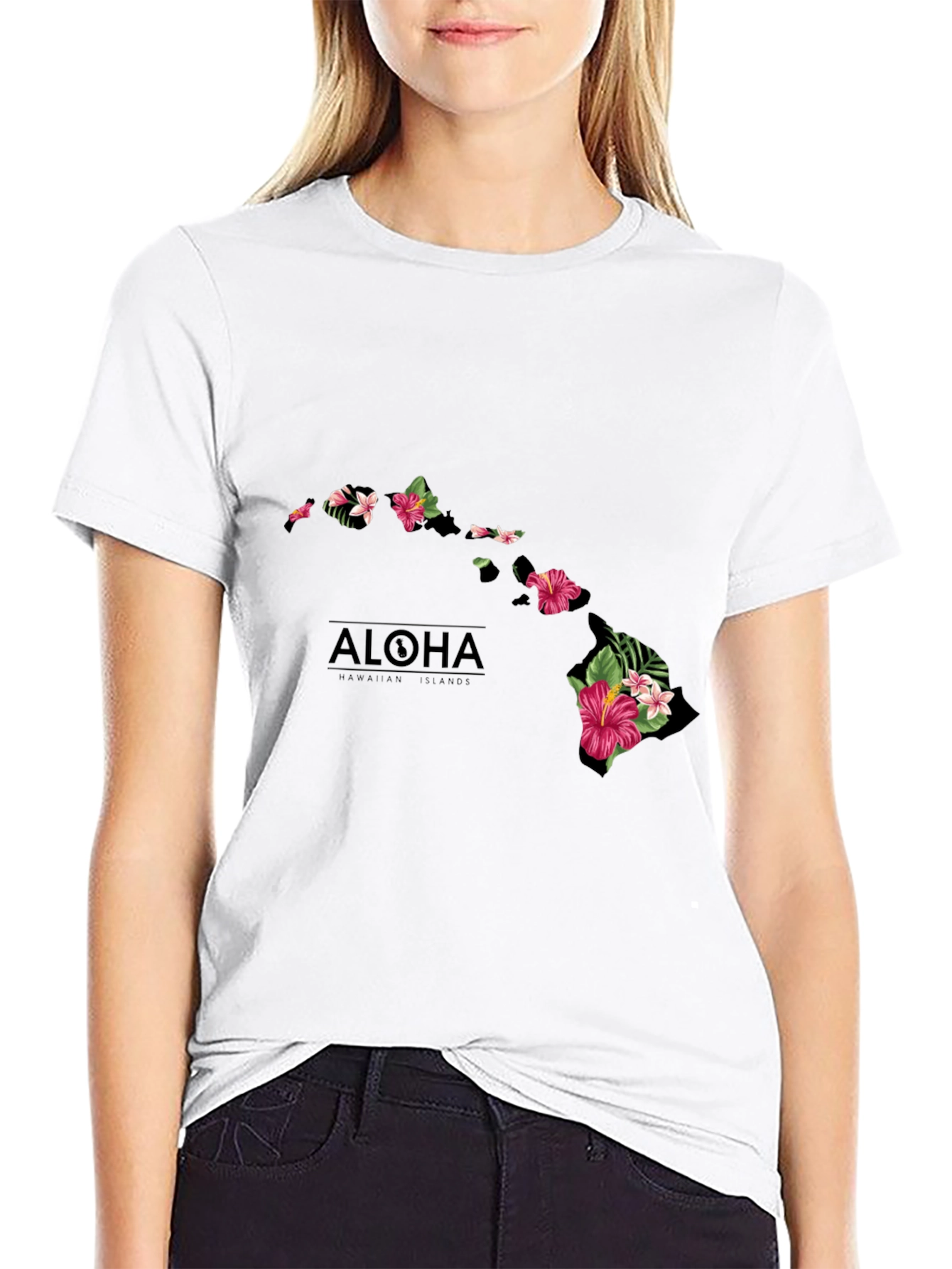 Aloha Hawaiian Islands Map T-Shirt