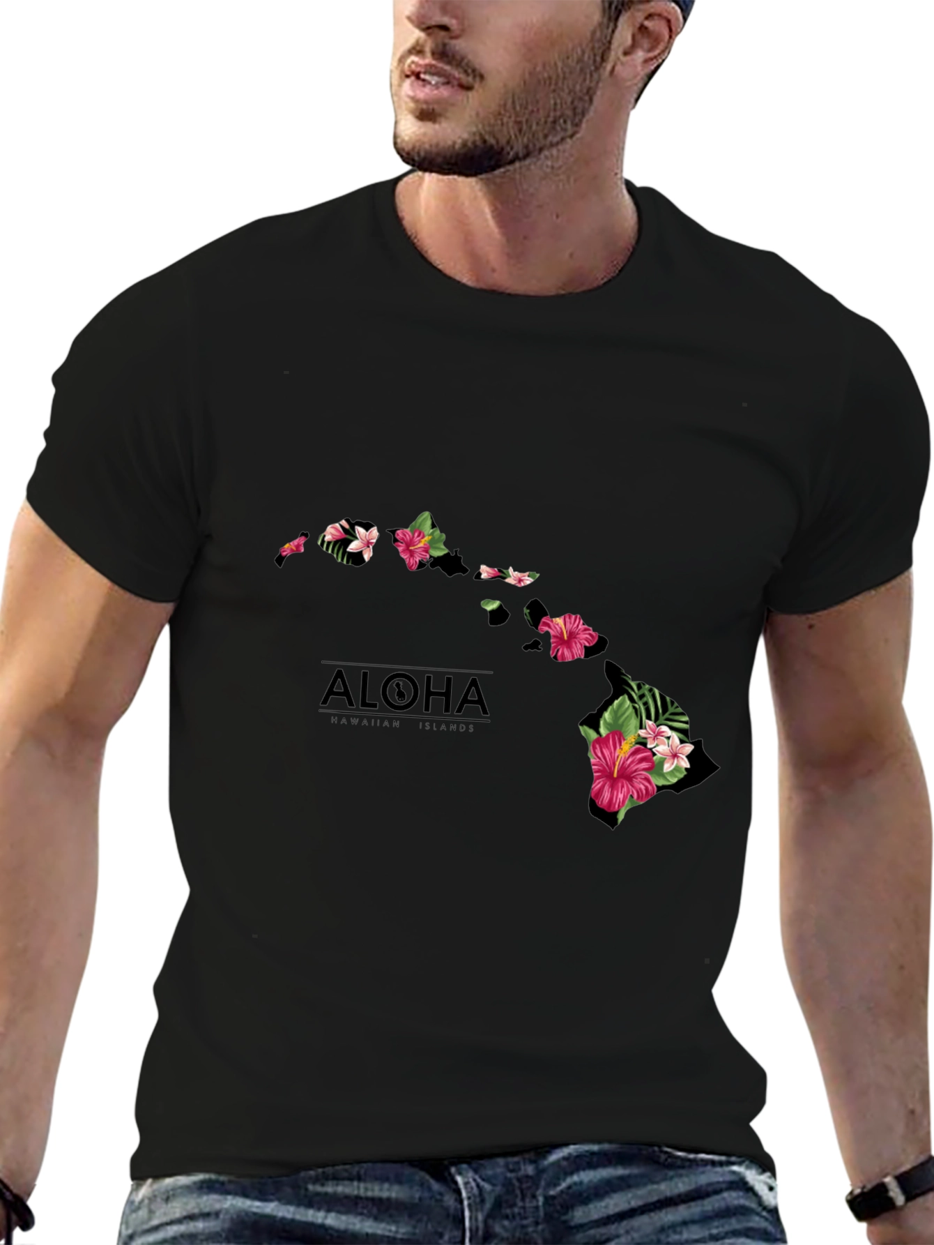 Aloha Hawaiian Islands Map T-Shirt
