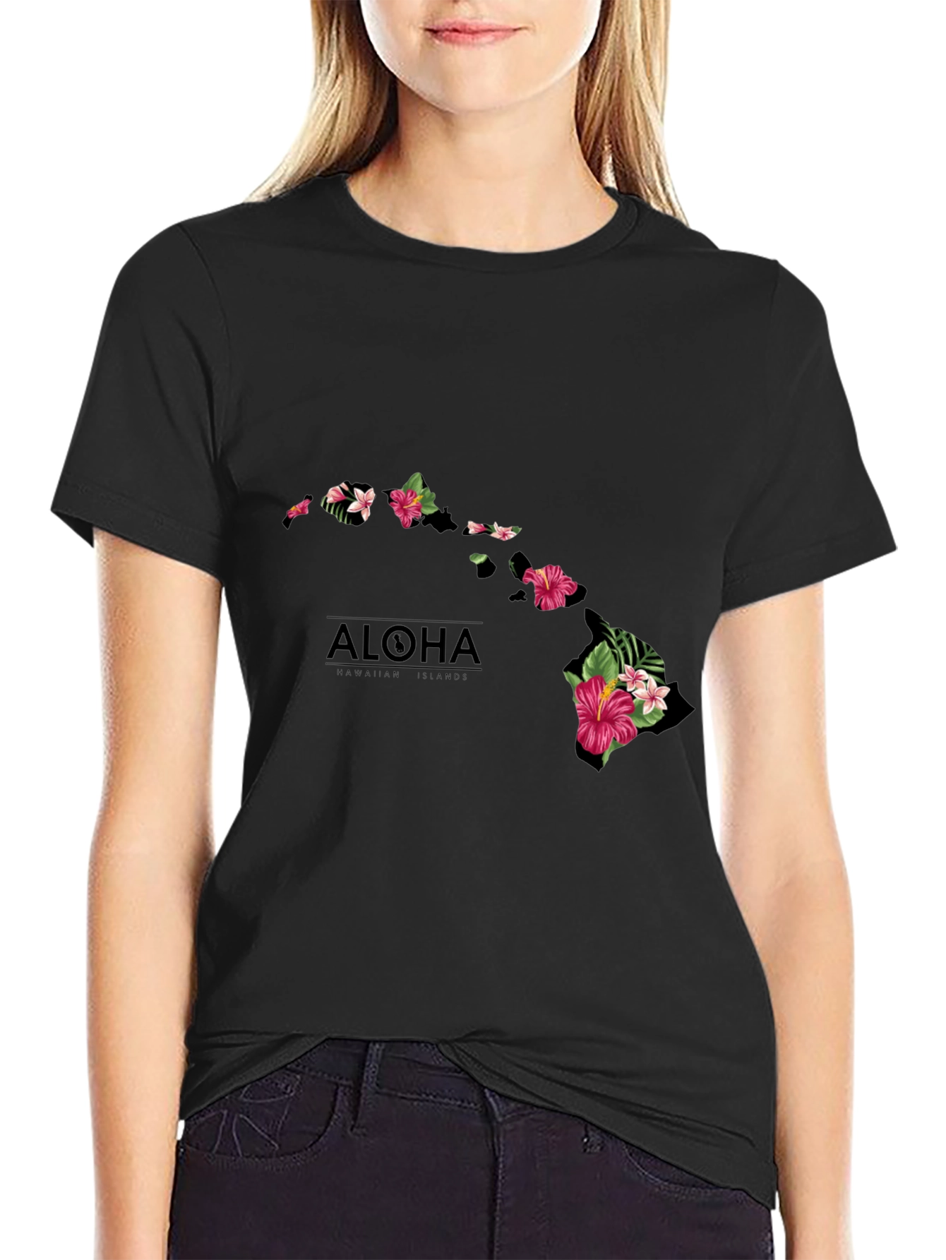 Aloha Hawaiian Islands Map T-Shirt