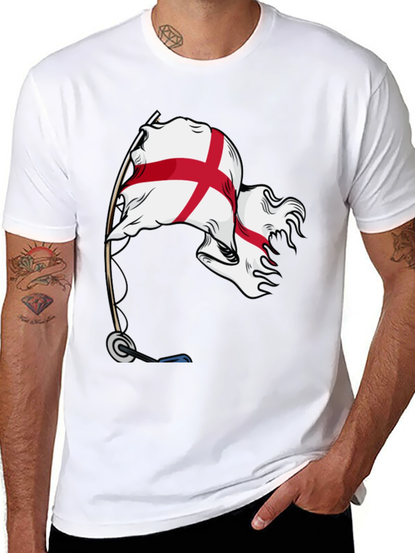 England Flag Graphic Black T-Shirt