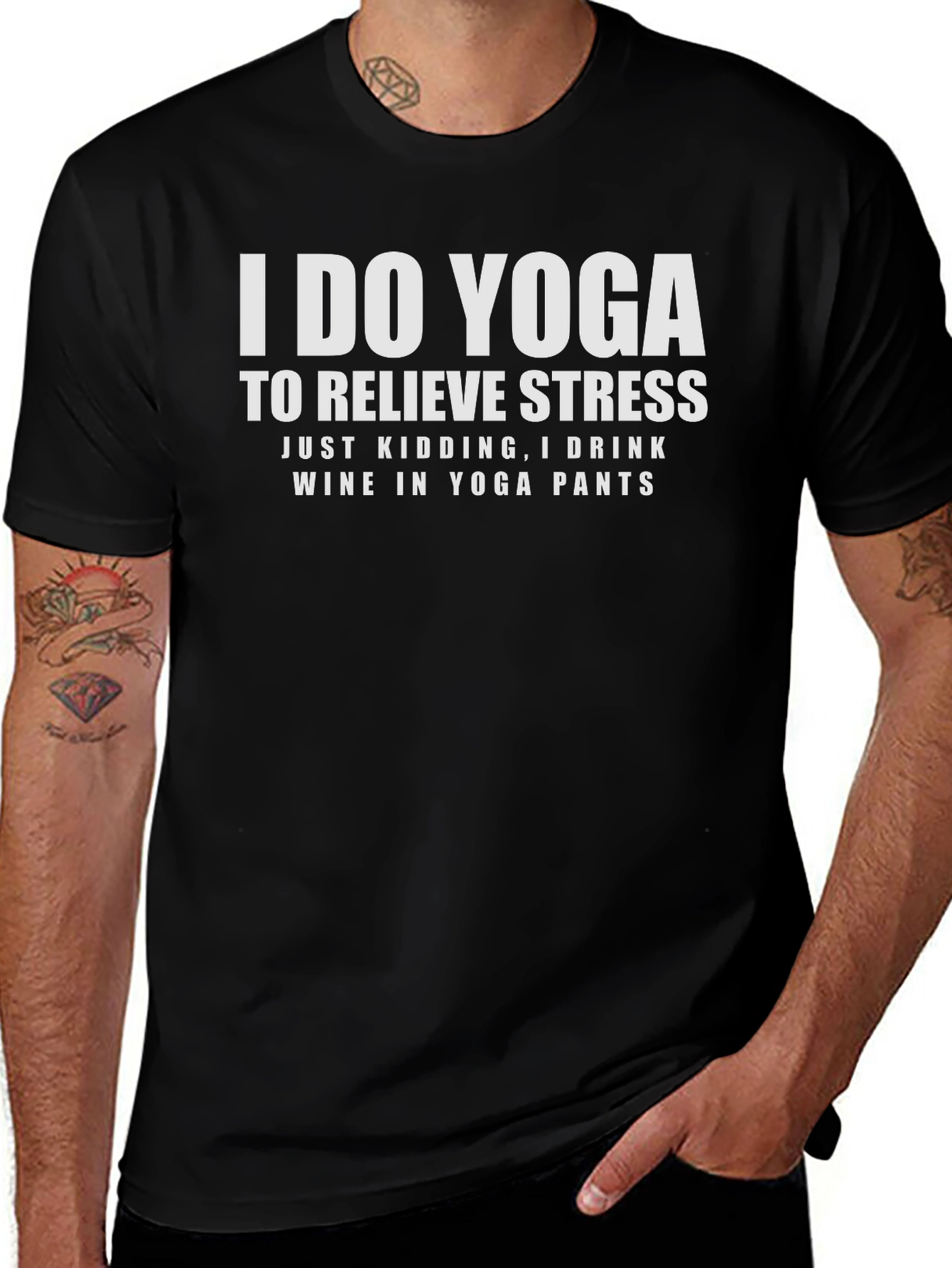 Yoga Wine T-Shirt Funny Workout Tee