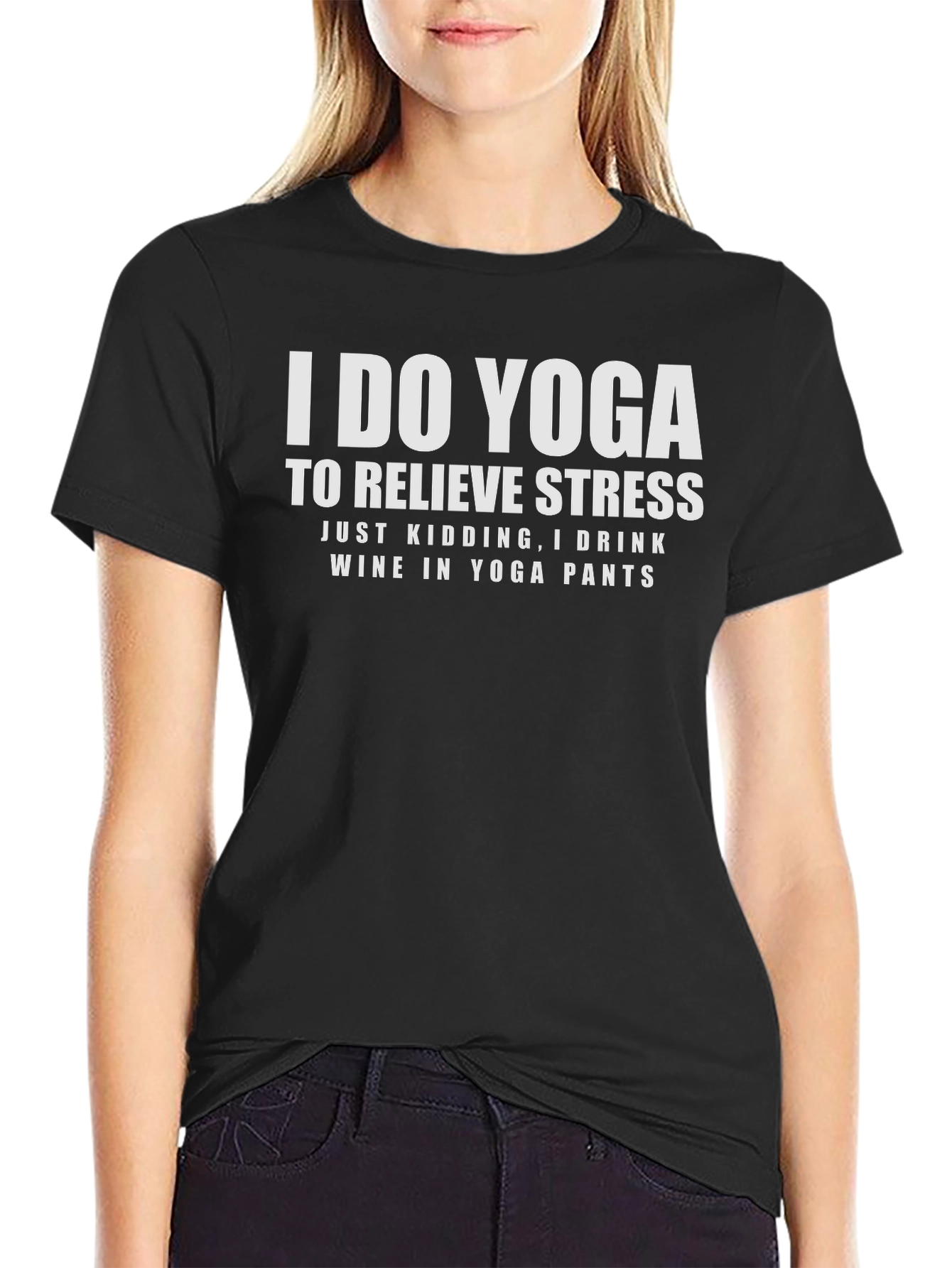 Yoga Wine T-Shirt Funny Workout Tee