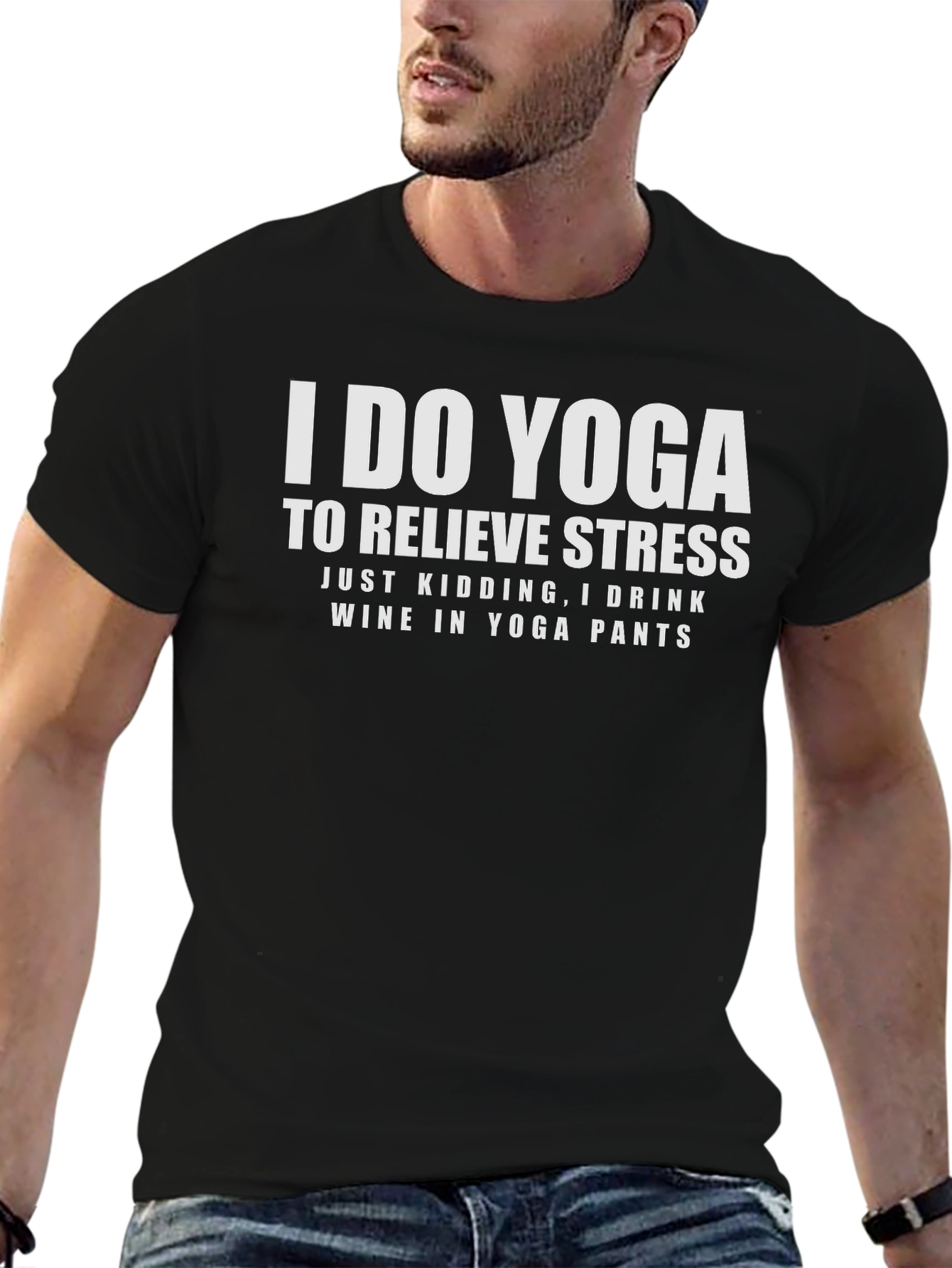 Yoga Wine T-Shirt Funny Workout Tee