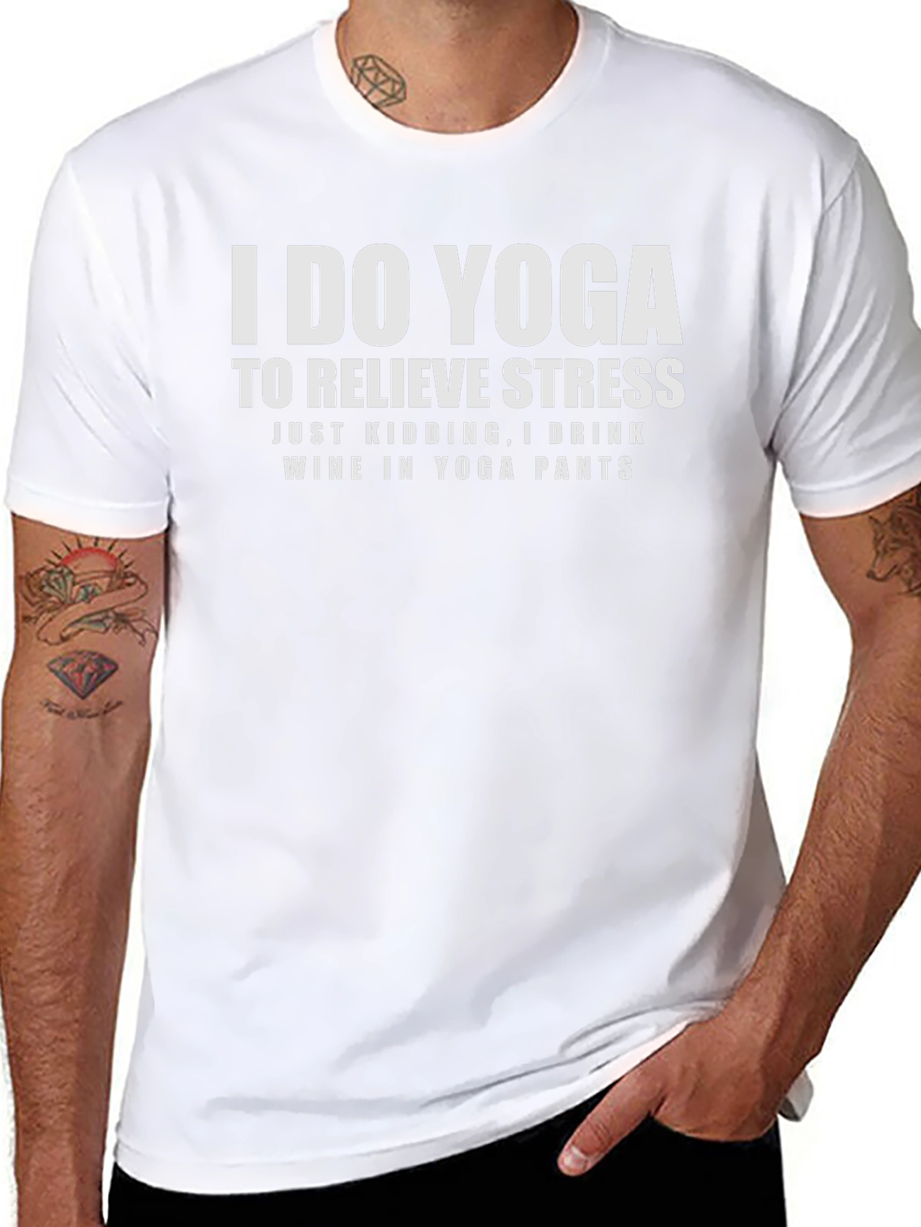 Yoga Wine T-Shirt Funny Workout Tee