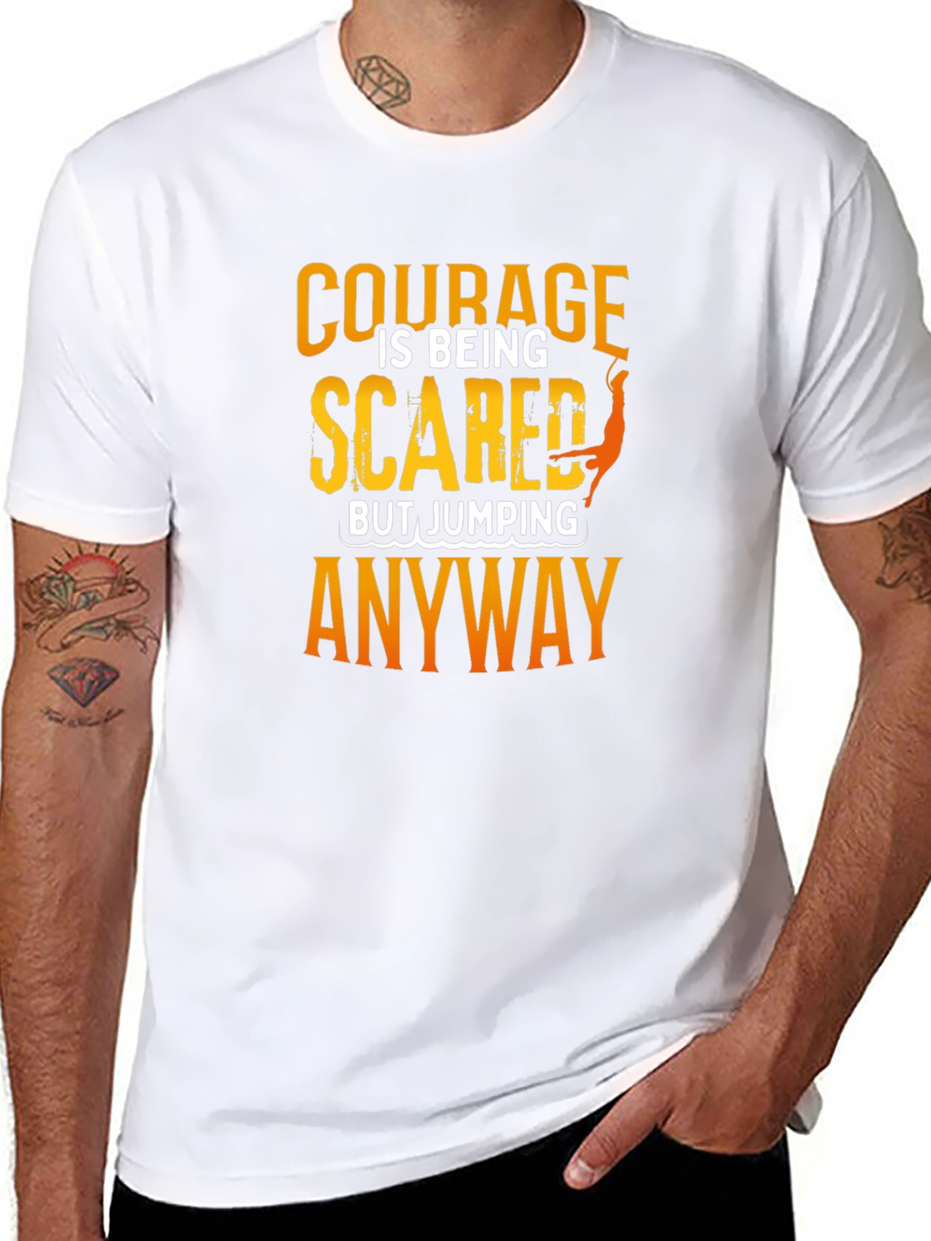 Courage Scared Jumping Anyway T-Shirt