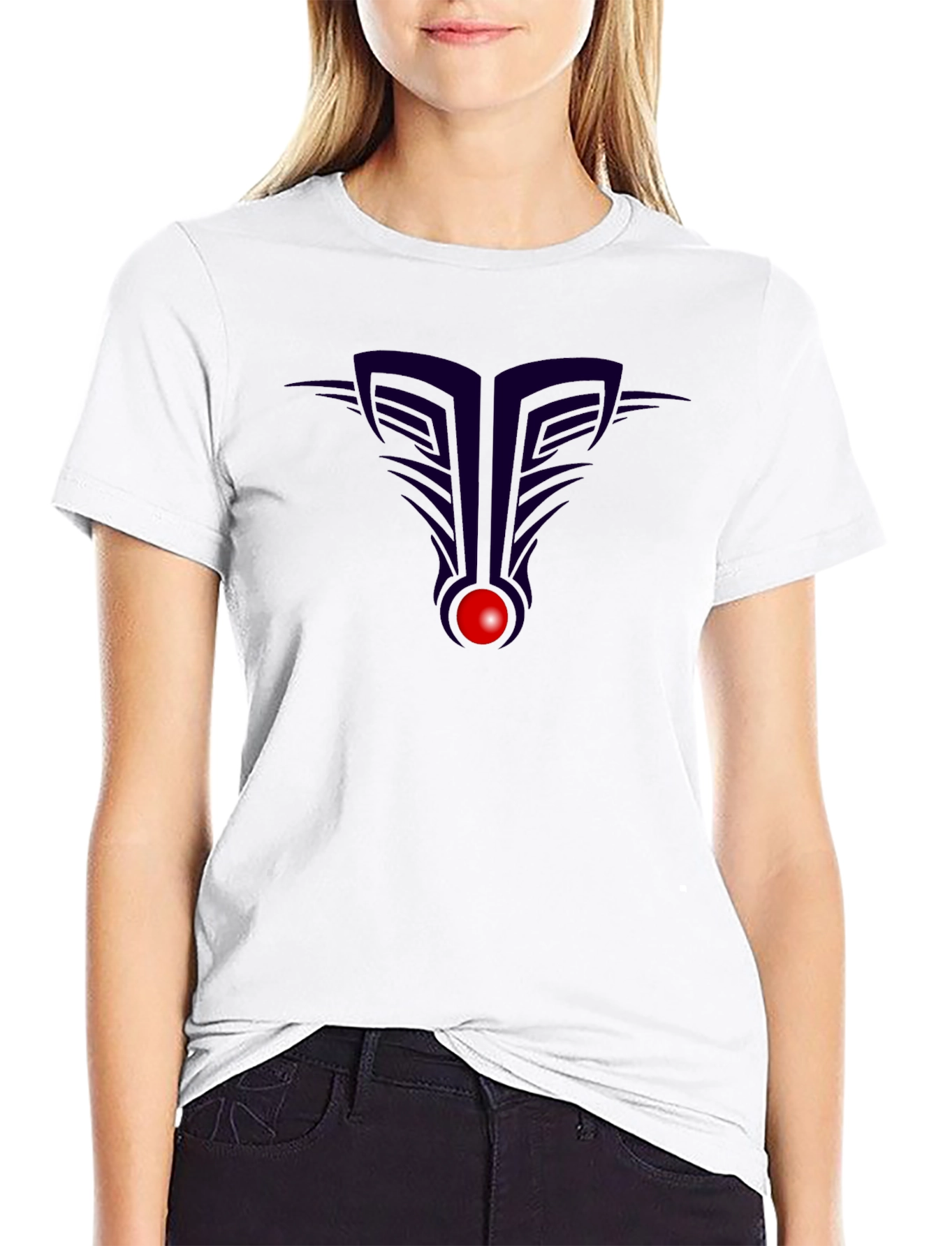 Black T-Shirt with Abstract Graphic Design