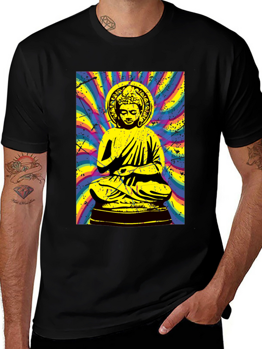 Buddha Graphic T-Shirt - Colorful Psychedelic Design