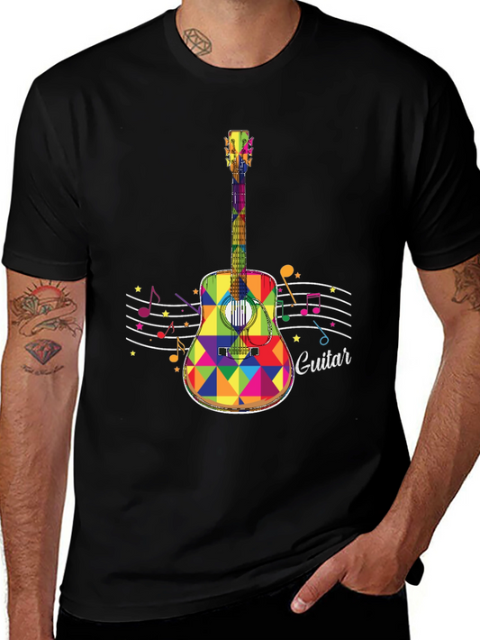 Colorful Guitar T-Shirt - Music Lover Tee