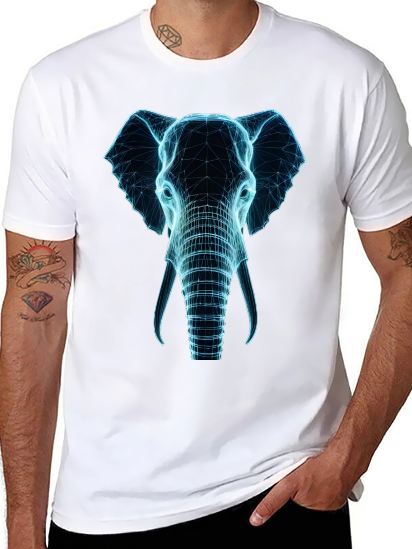 Electric Elephant Graphic Tee - Black
