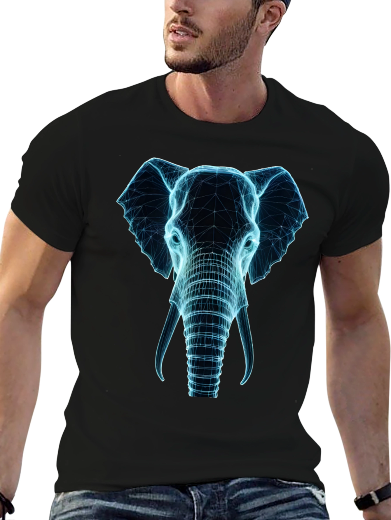 Electric Elephant Graphic Tee - Black