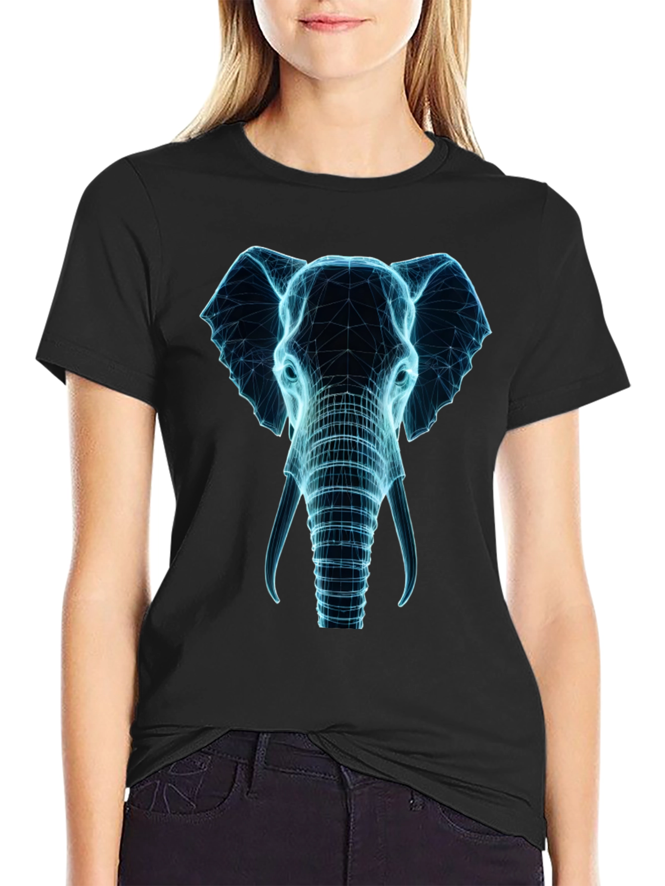 Electric Elephant Graphic Tee - Black