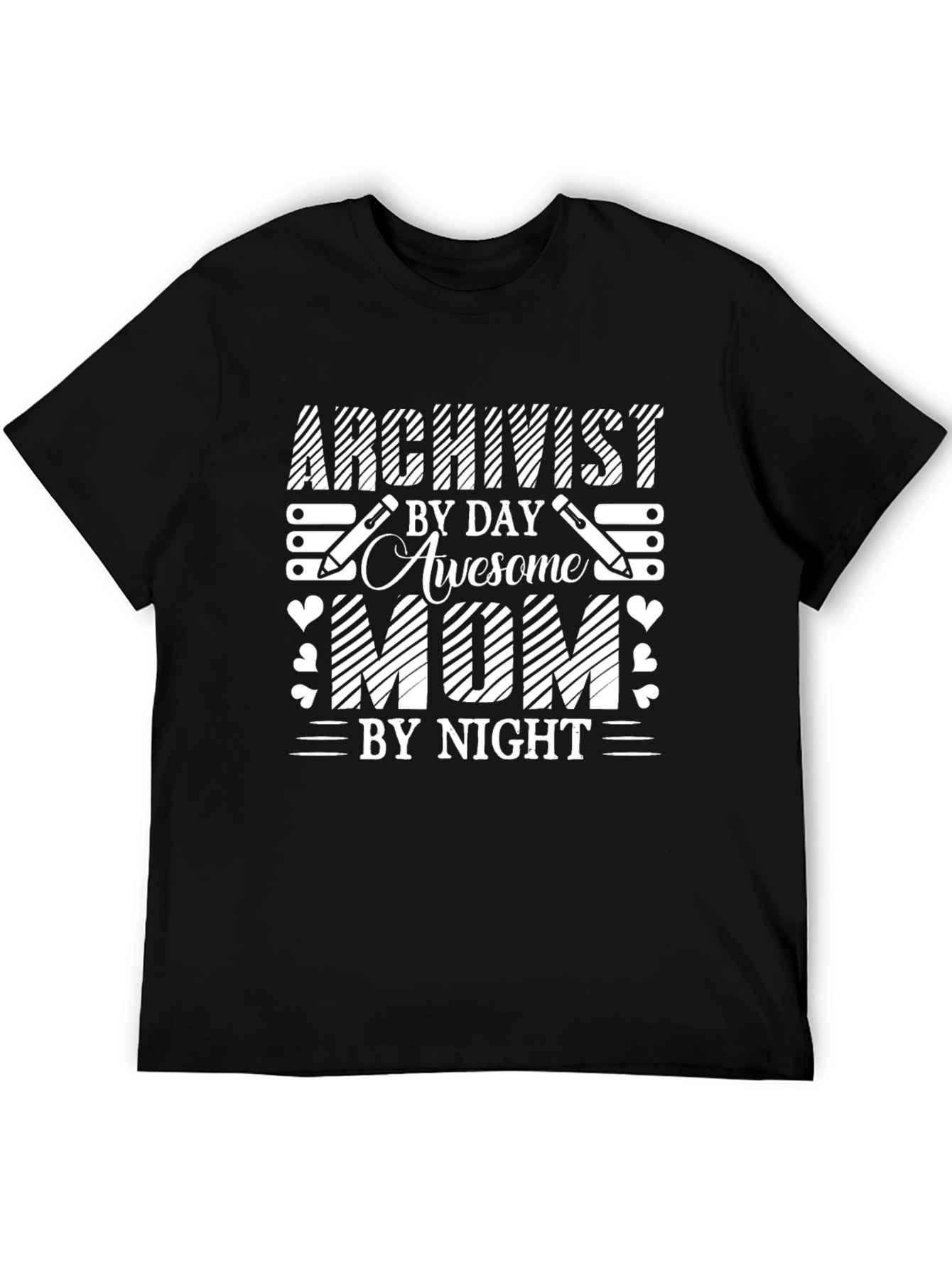Archivist By Day Awesome Mom By Night Black T-Shirt