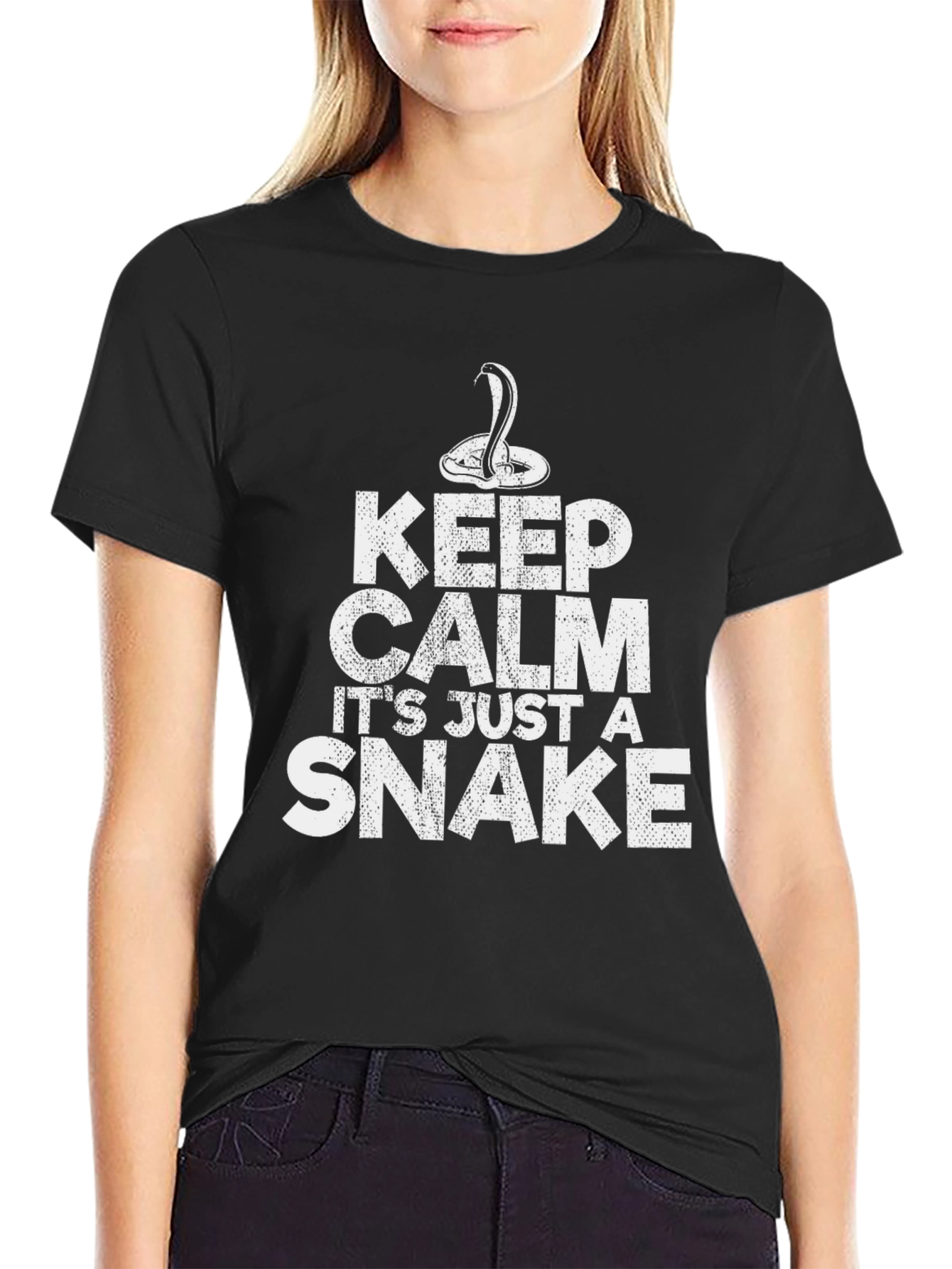 Keep Calm Snake Graphic T-Shirt - Novelty Tee