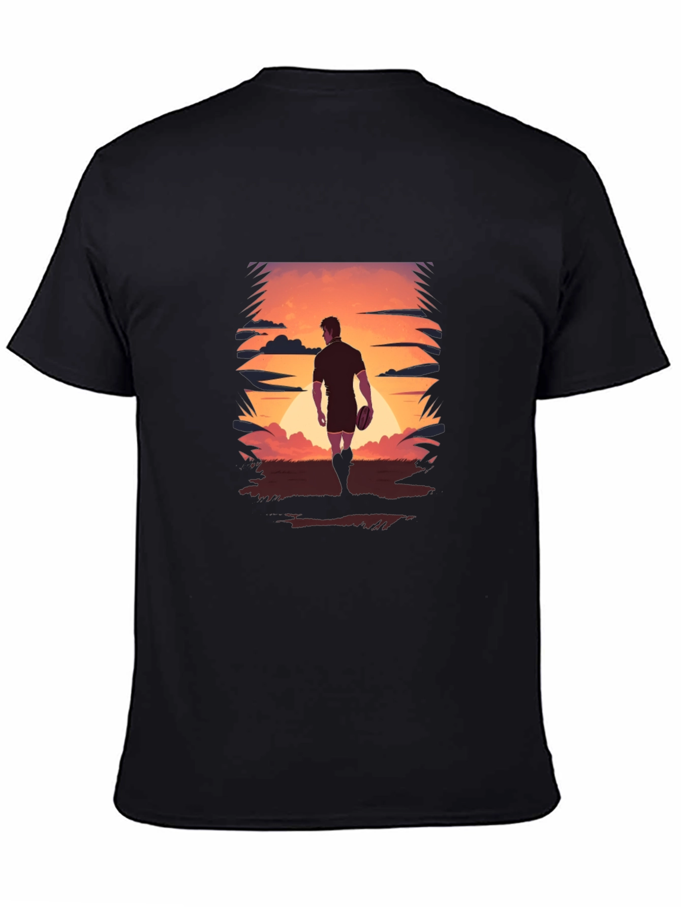 Sunset Rugby Player Graphic Tee