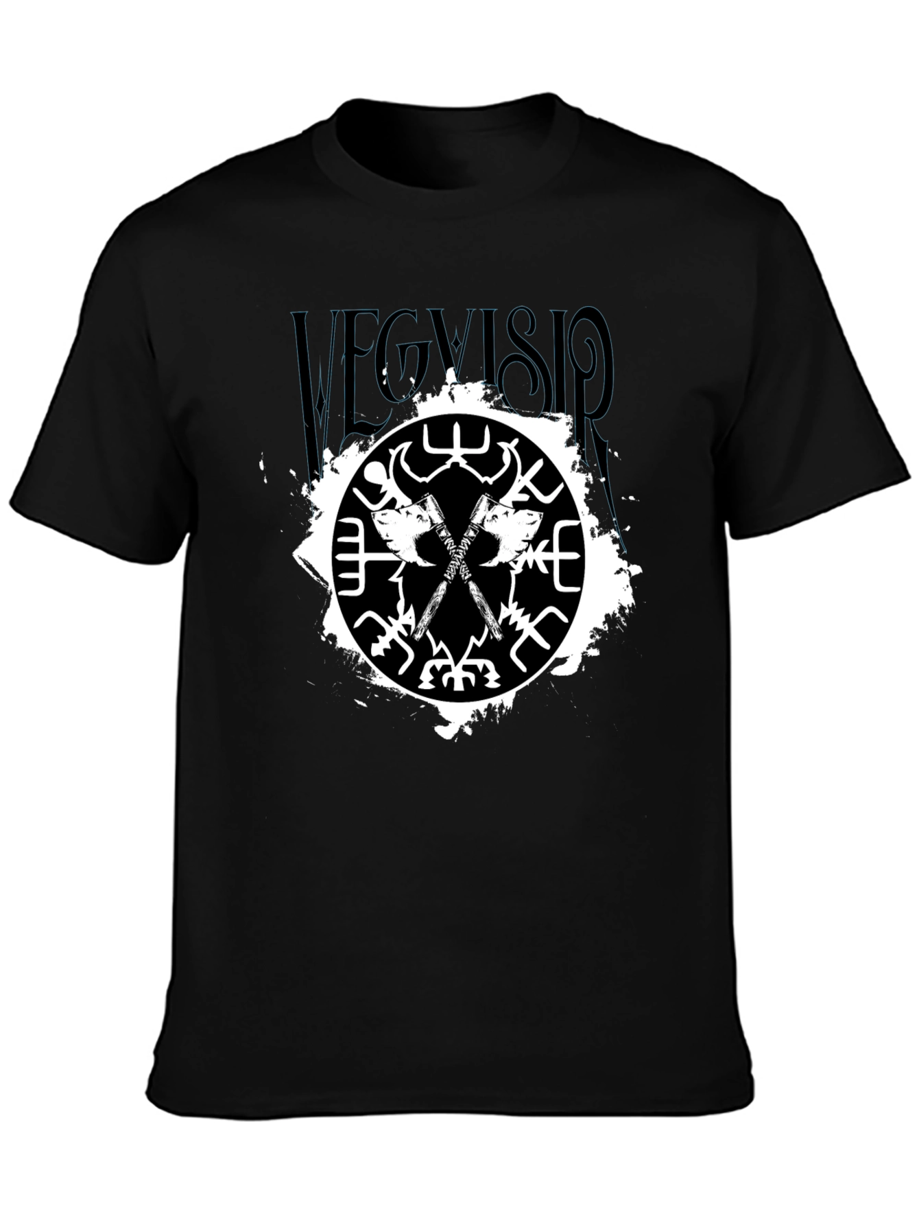 Vegvisir Viking Axe Black T-Shirt